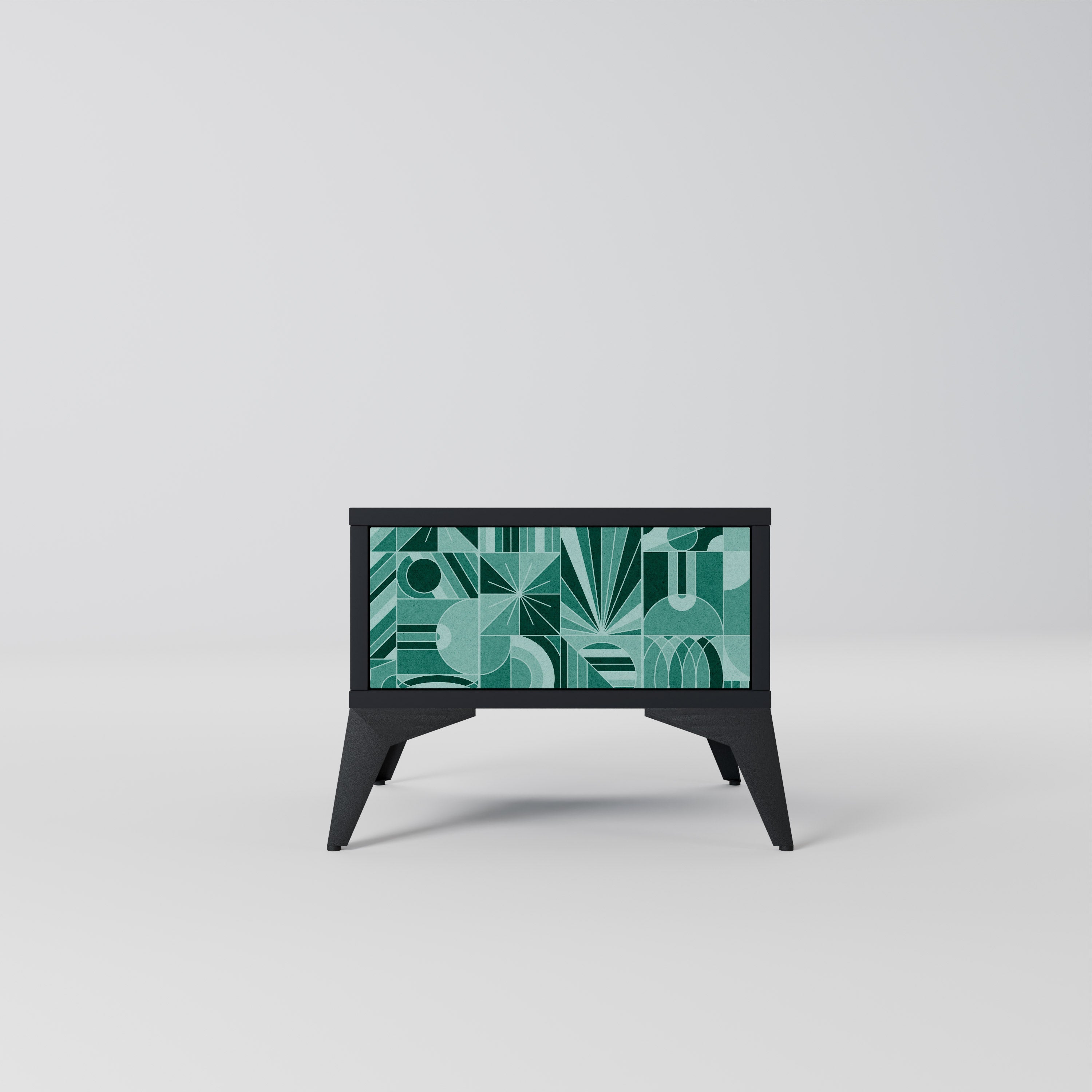 Table de chevet HARMONIC GRID en finition noire