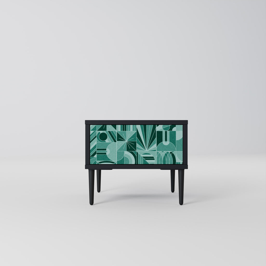 Table de chevet HARMONIC GRID en finition noire