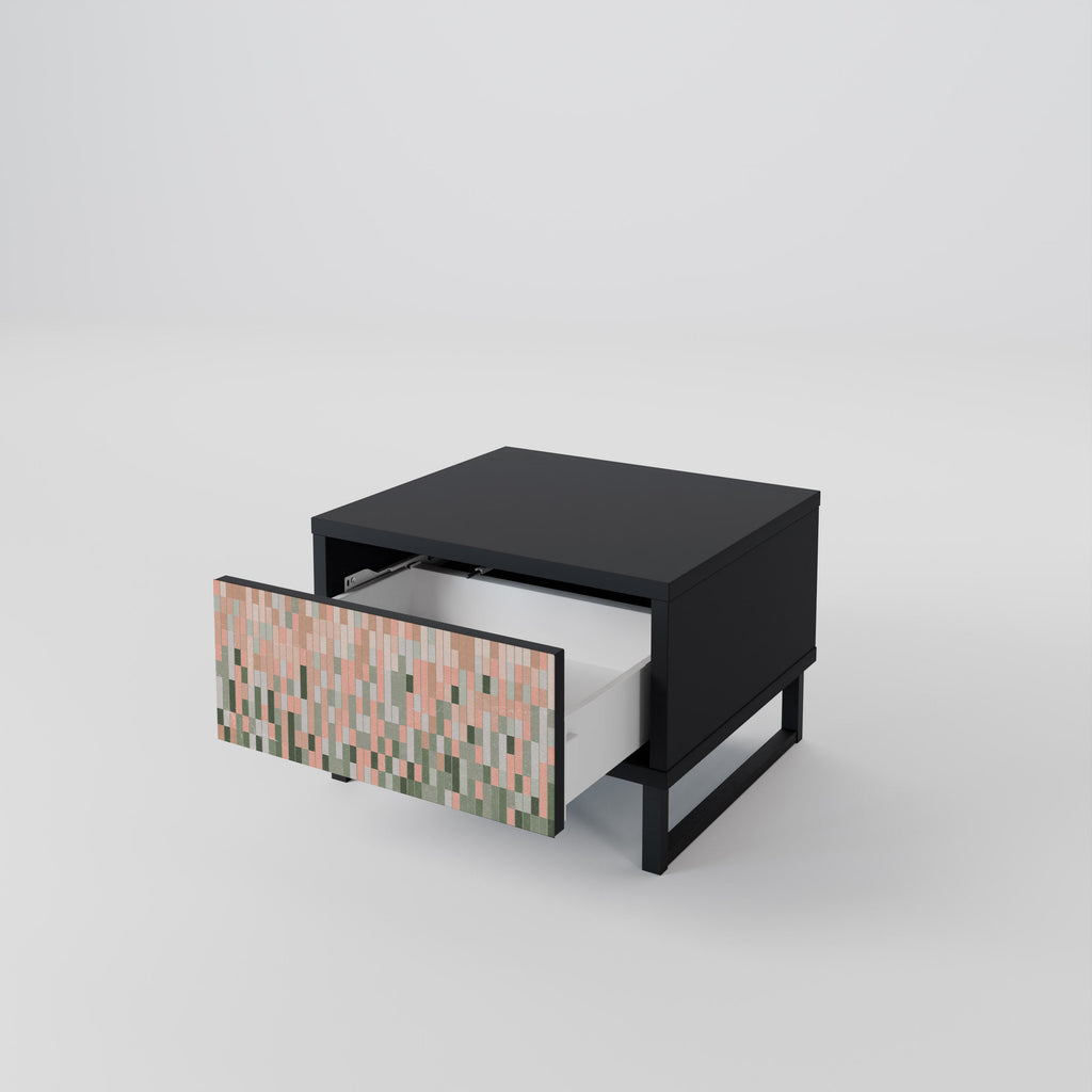 CONSTRUIRE L'AVENIR Table de chevet en finition noire