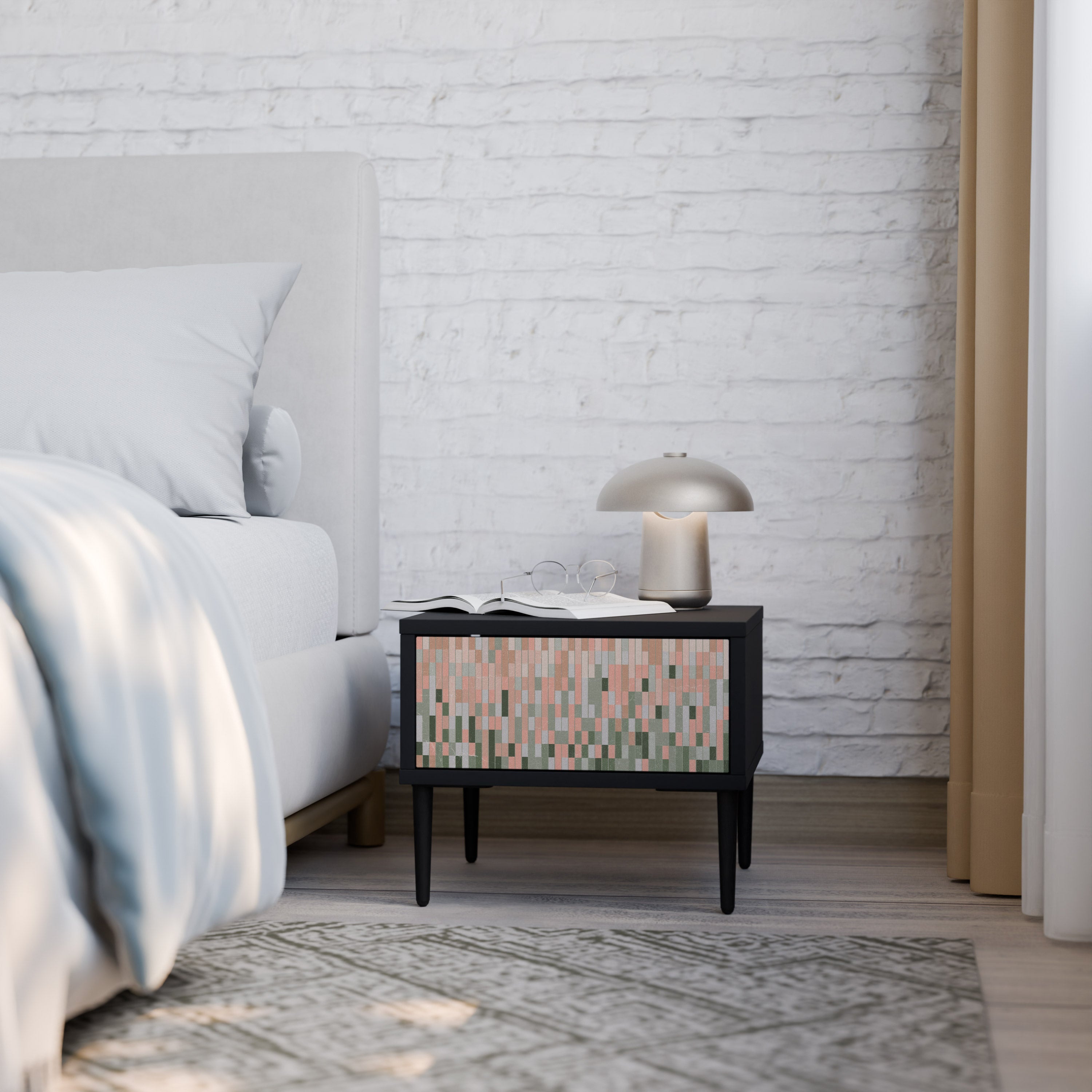 CONSTRUIRE L'AVENIR Table de chevet en finition noire