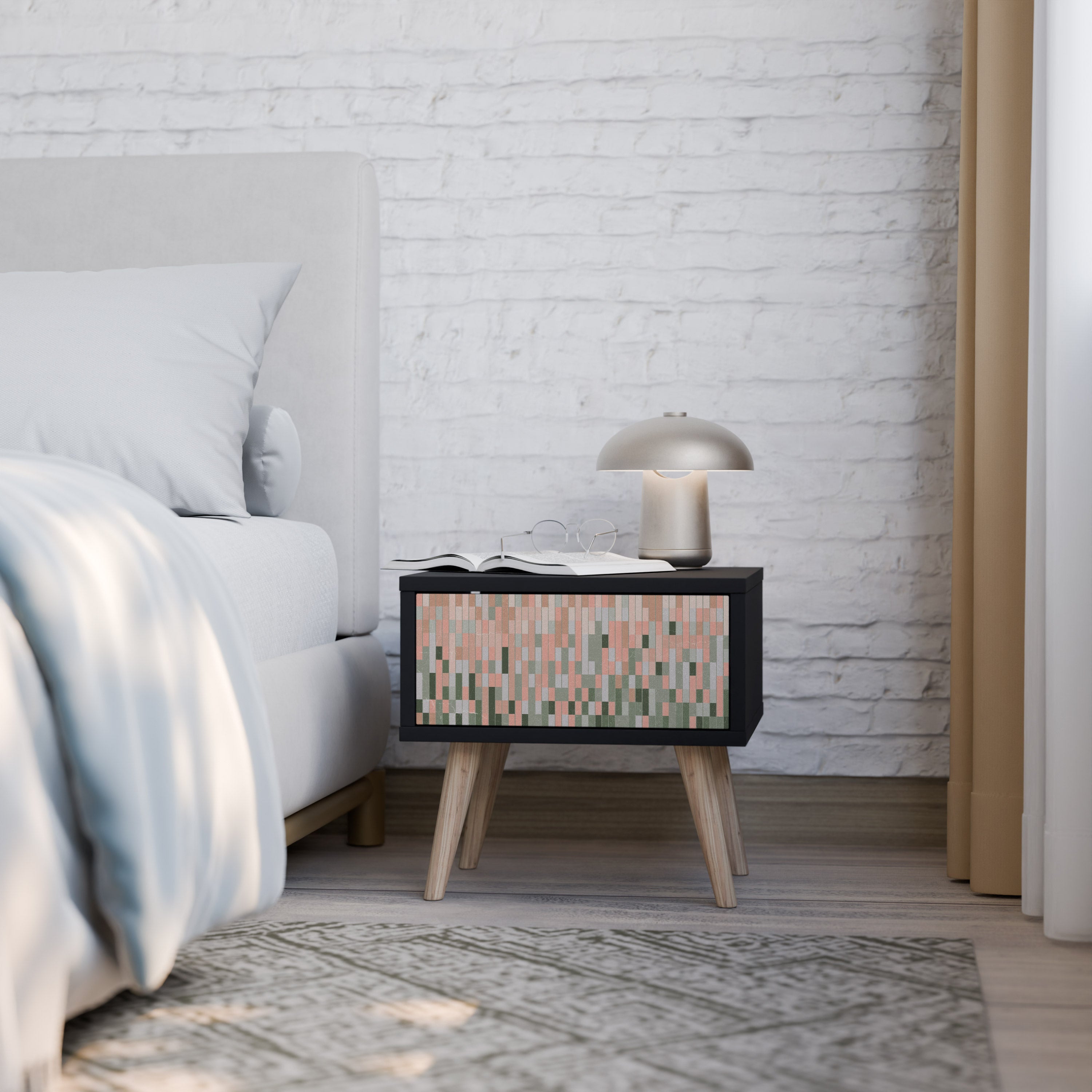 CONSTRUIRE L'AVENIR Table de chevet en finition noire