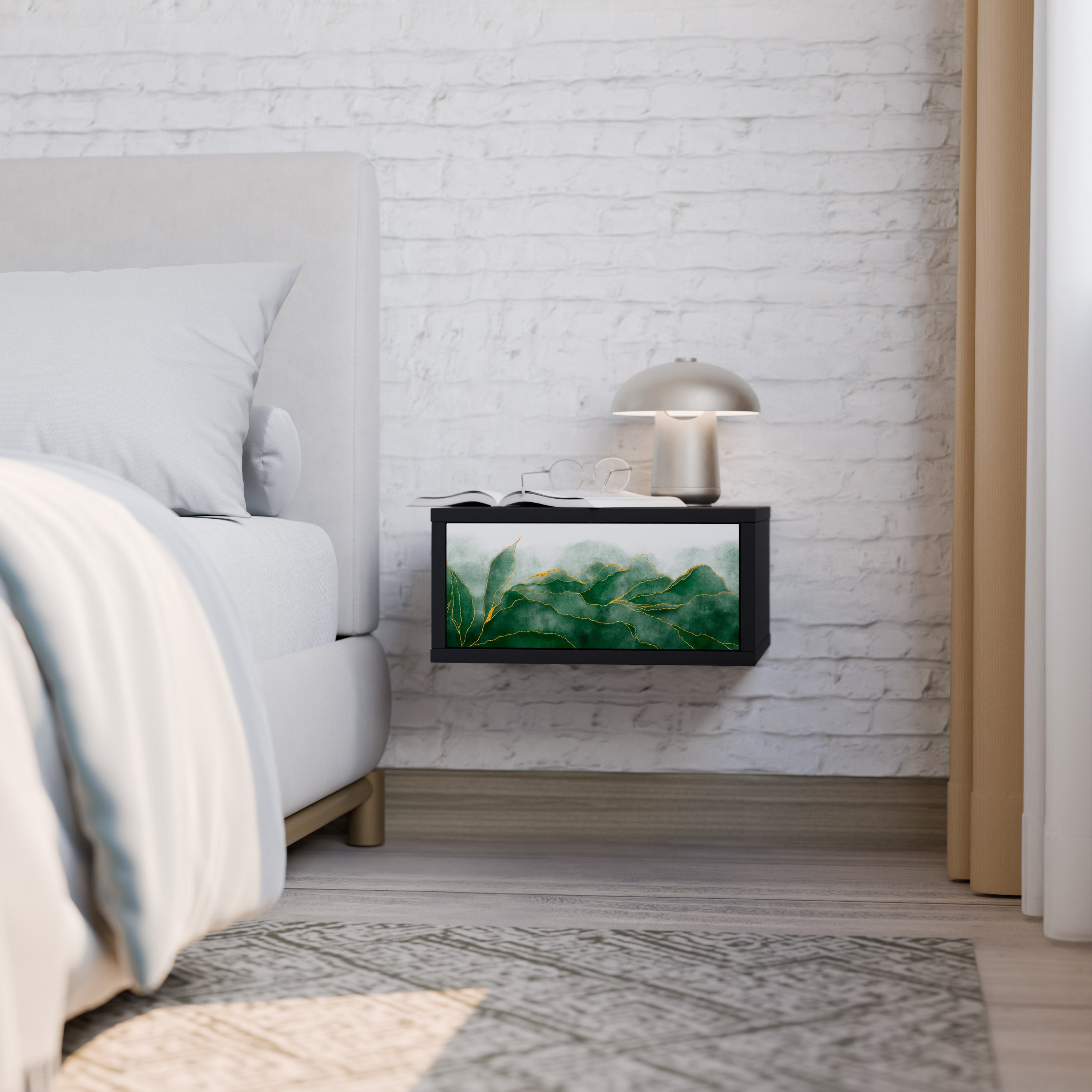 Table de chevet EXPENSIVE NATURE en finition noire