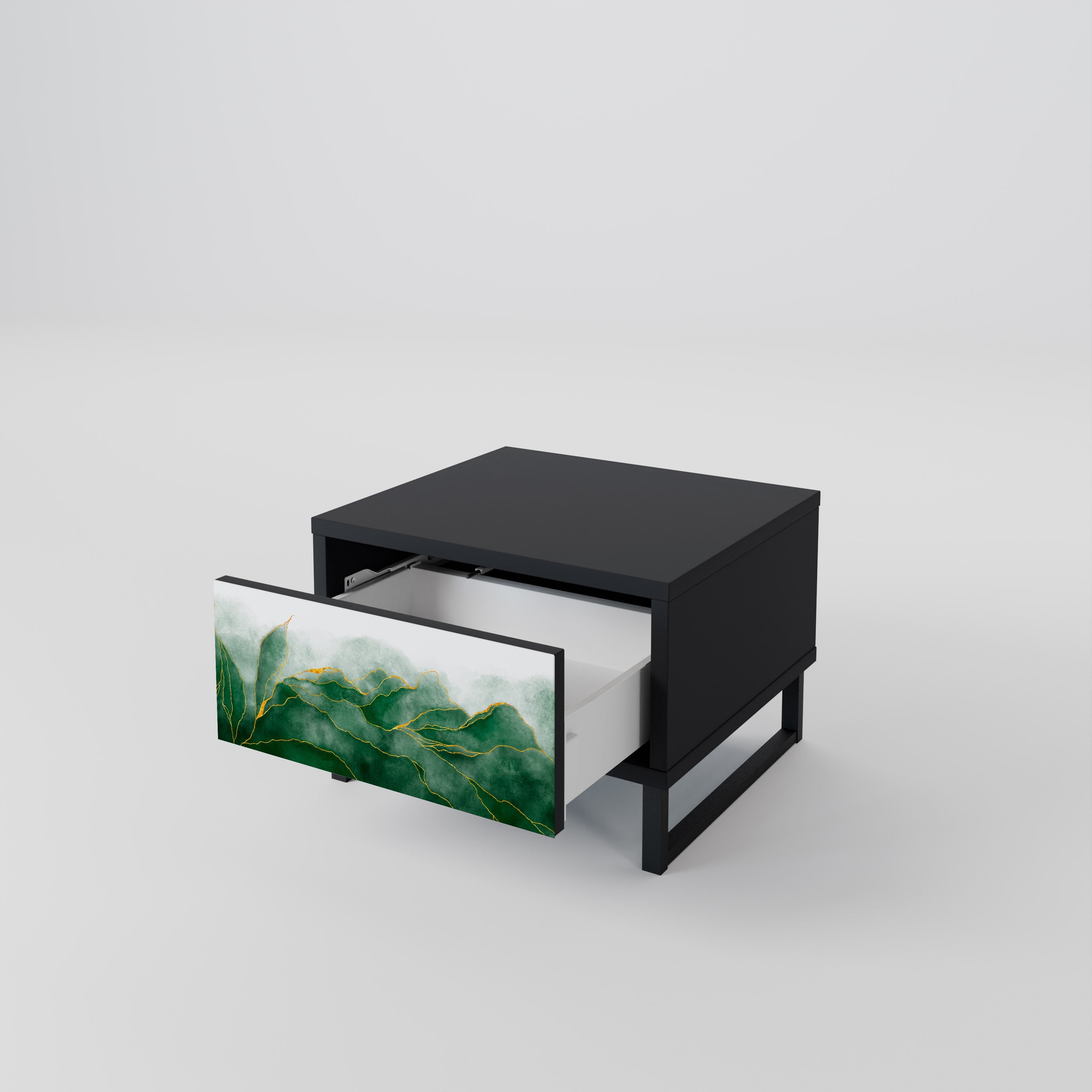 Table de chevet EXPENSIVE NATURE en finition noire