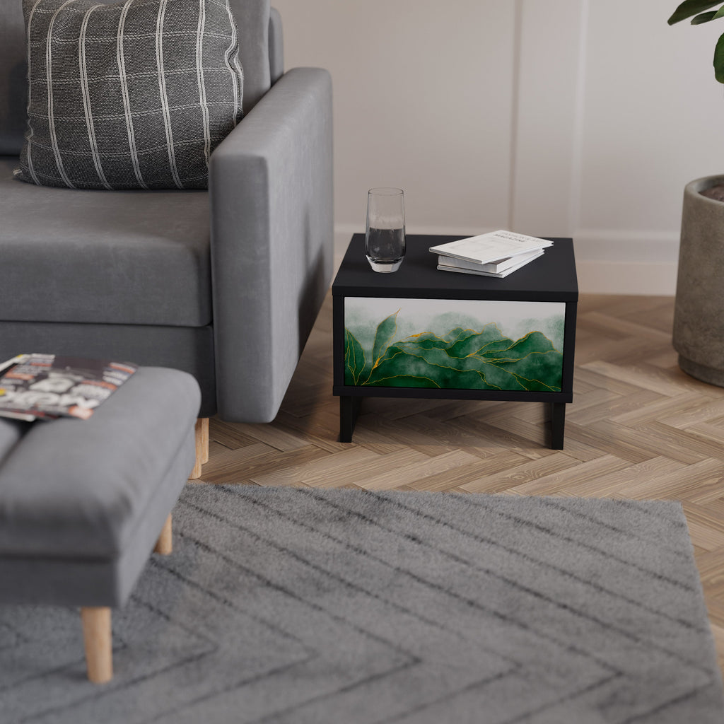 Table de chevet EXPENSIVE NATURE en finition noire