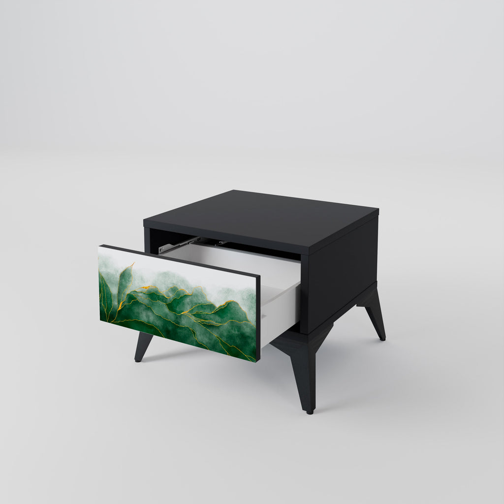 Table de chevet EXPENSIVE NATURE en finition noire