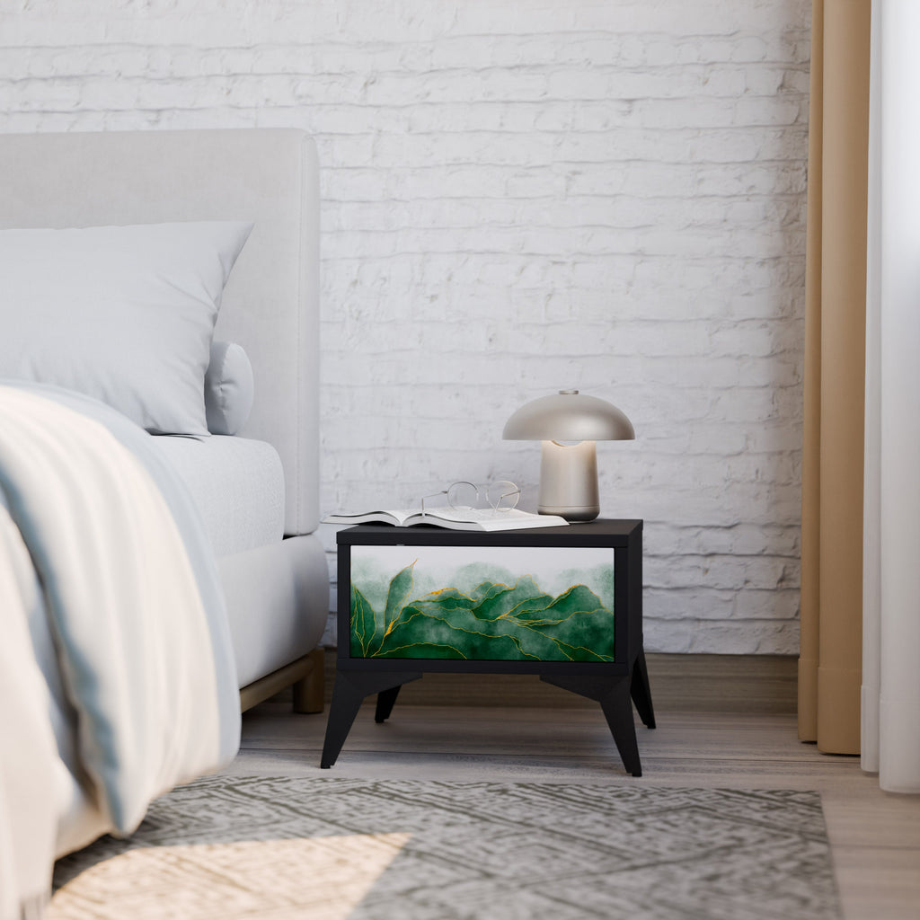 Table de chevet EXPENSIVE NATURE en finition noire