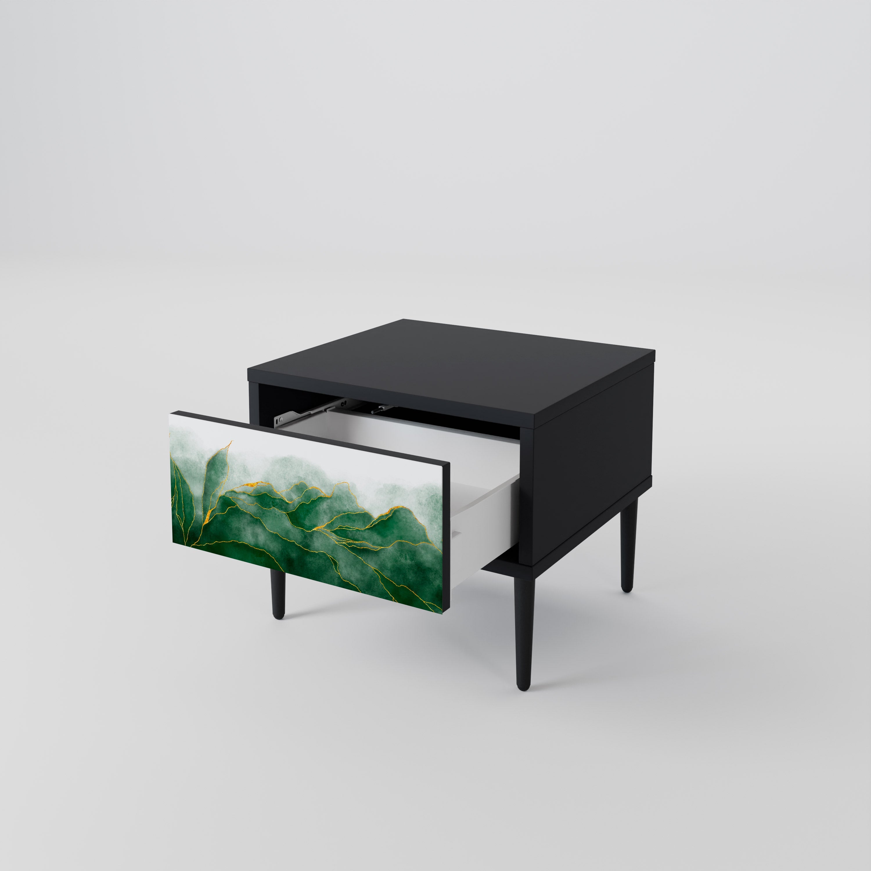 Table de chevet EXPENSIVE NATURE en finition noire