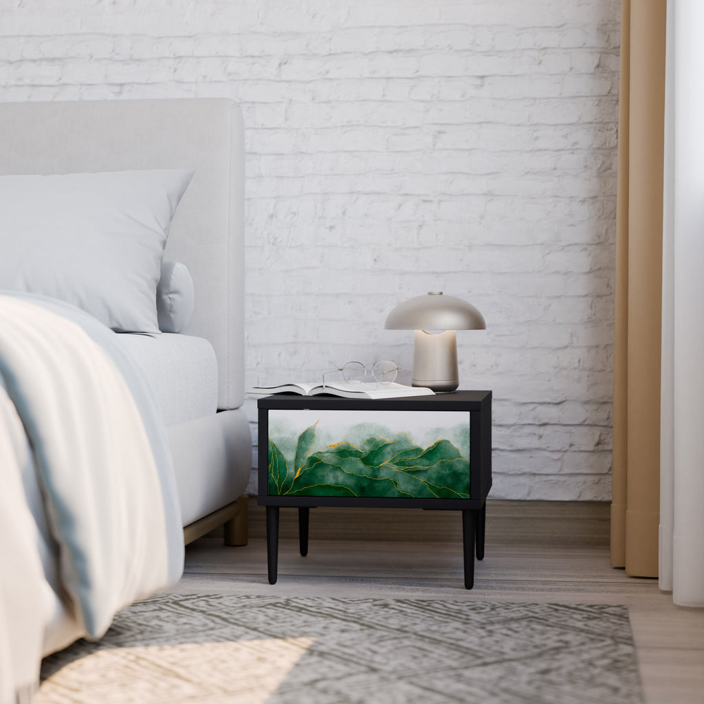 Table de chevet EXPENSIVE NATURE en finition noire