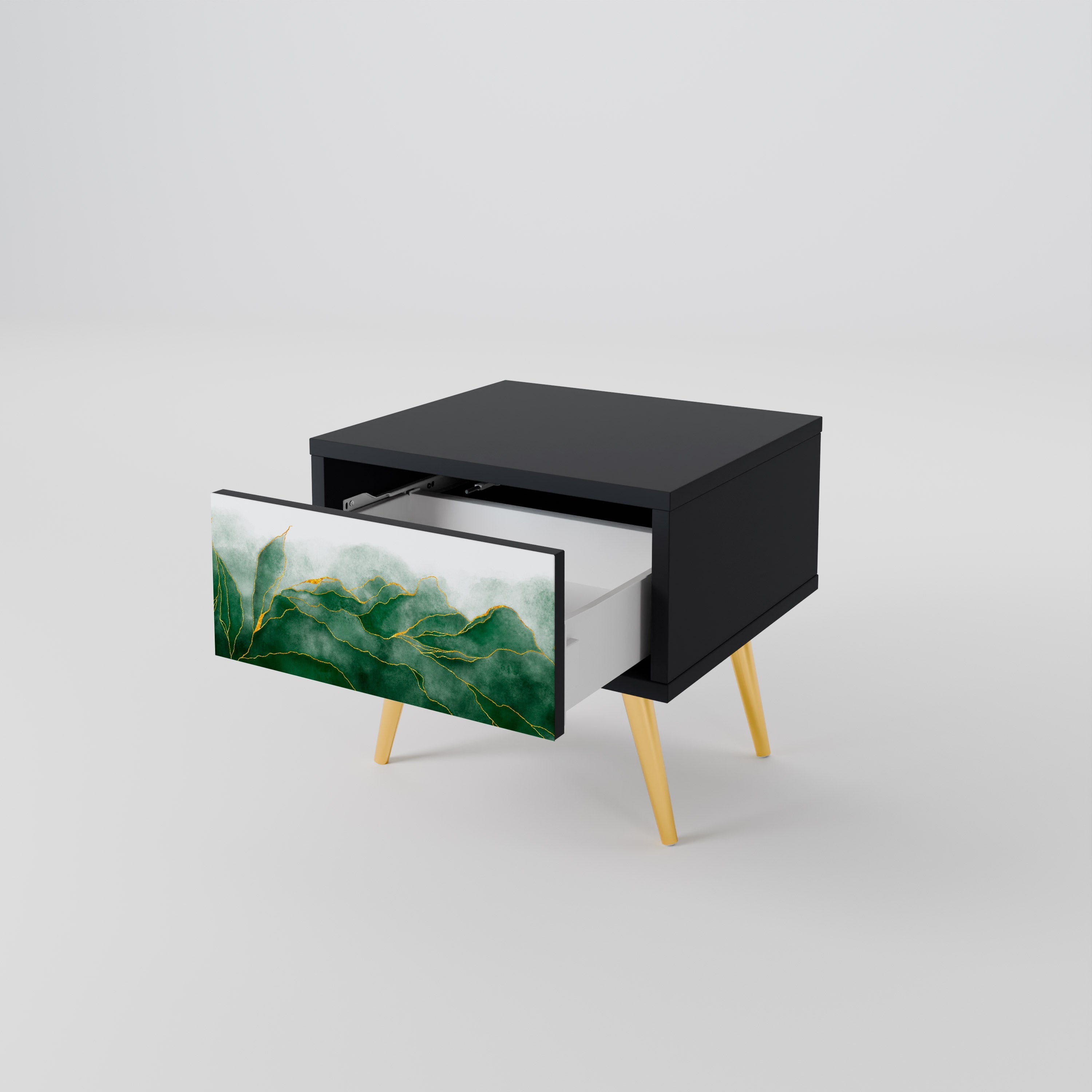 Table de chevet EXPENSIVE NATURE en finition noire