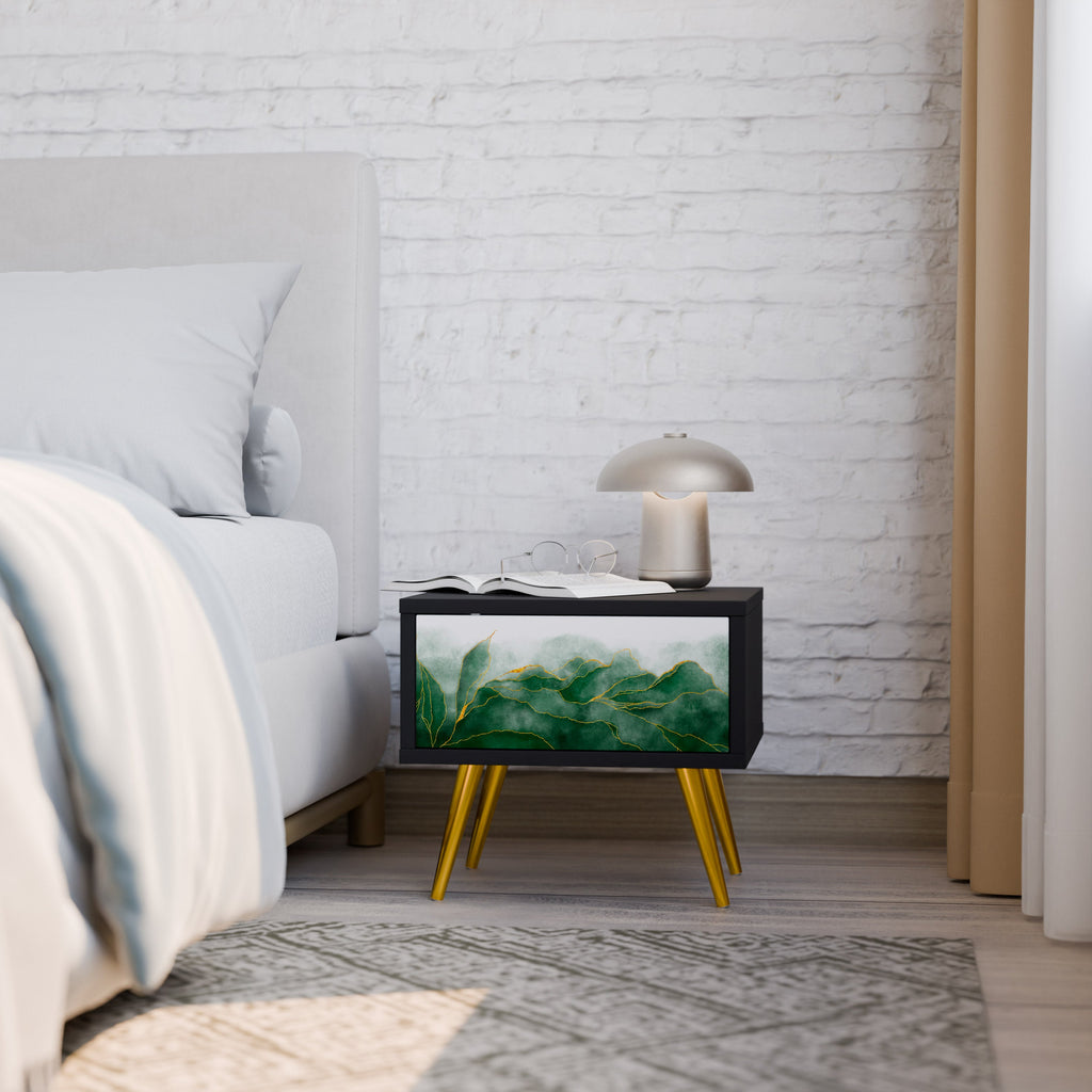 Table de chevet EXPENSIVE NATURE en finition noire