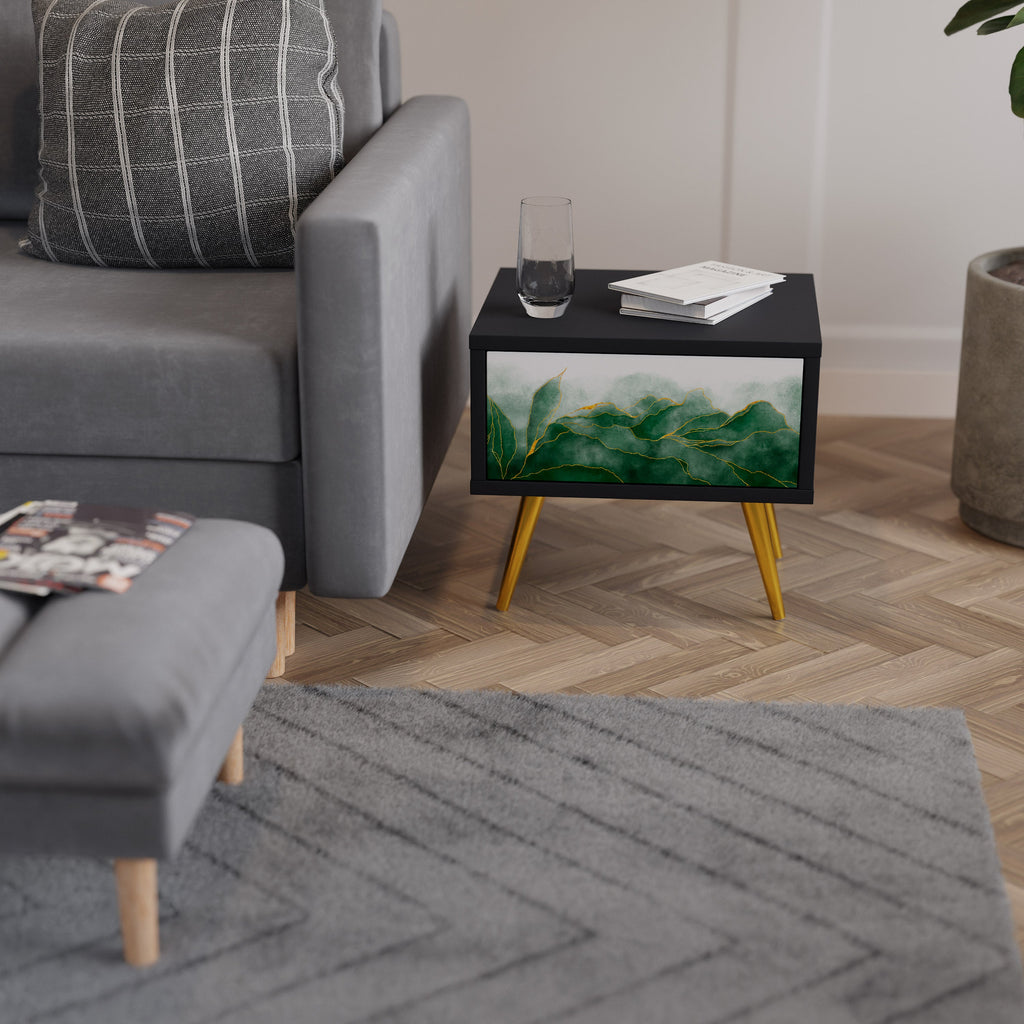 Table de chevet EXPENSIVE NATURE en finition noire