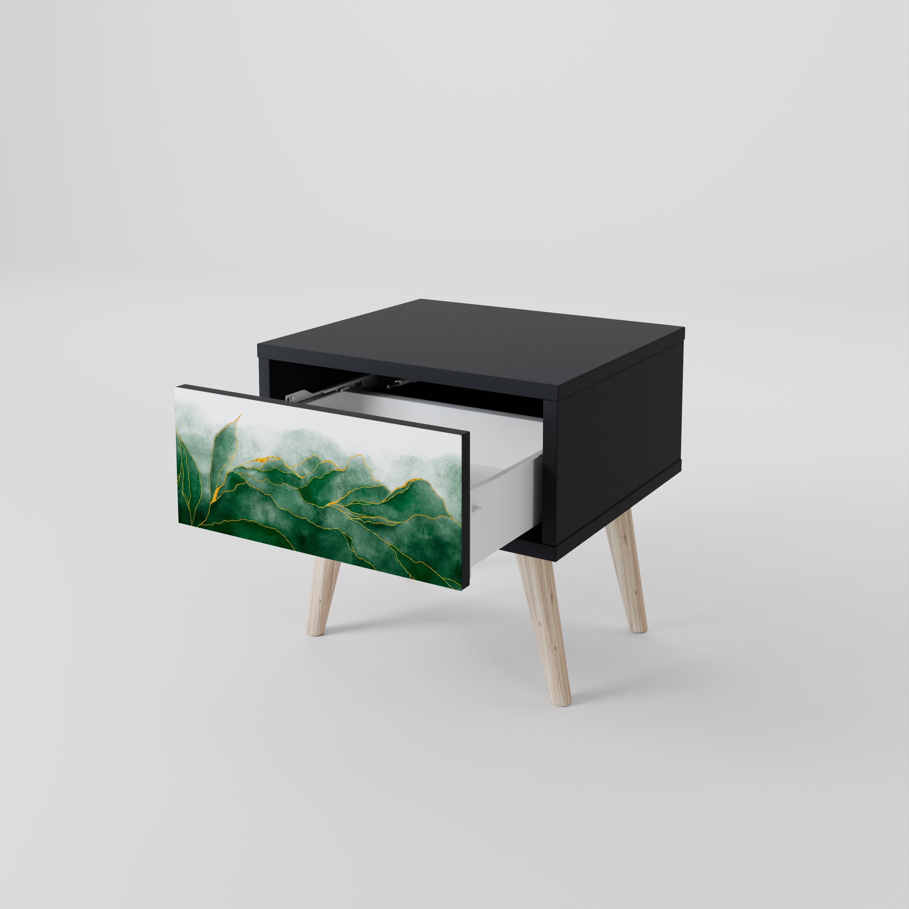 Table de chevet EXPENSIVE NATURE en finition noire