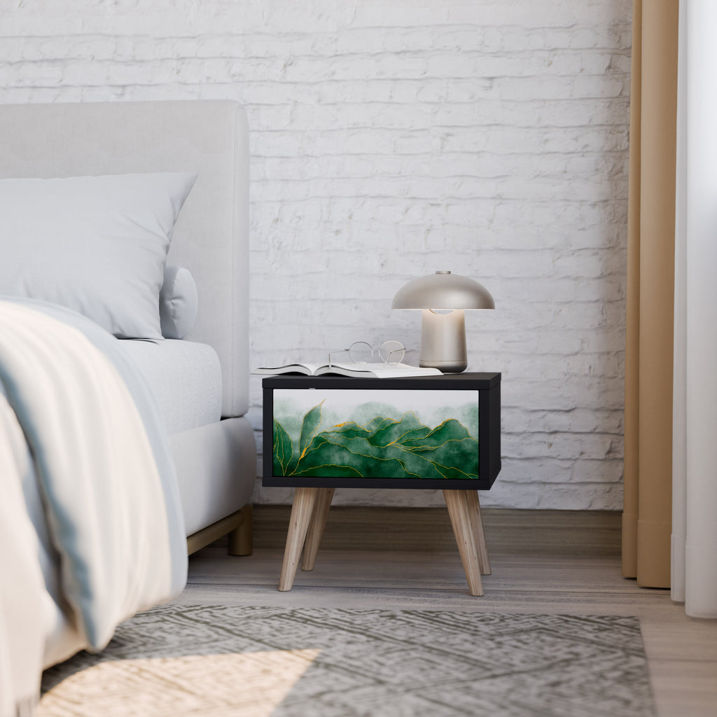 Table de chevet EXPENSIVE NATURE en finition noire