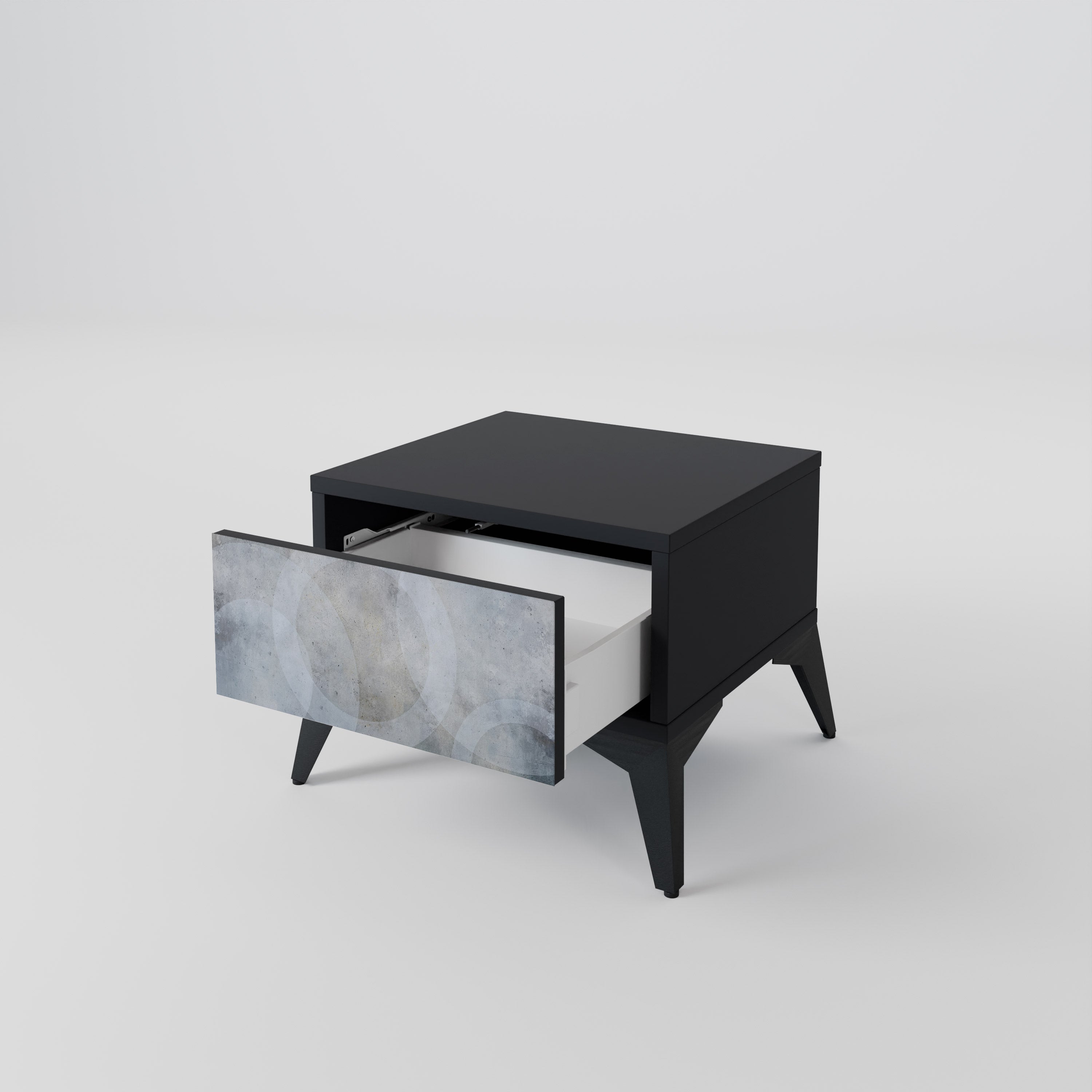 Table de chevet MUTED ARC en finition noire