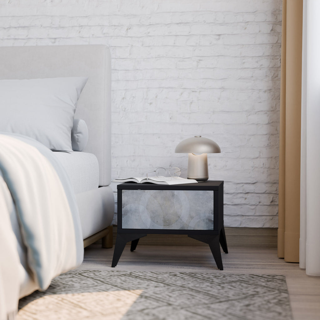 Table de chevet MUTED ARC en finition noire