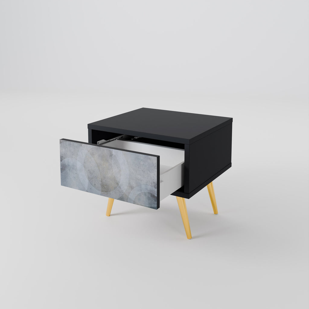Table de chevet MUTED ARC en finition noire