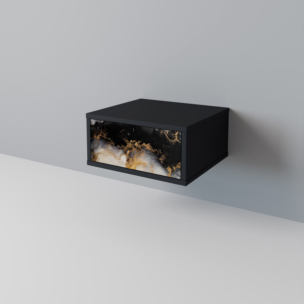 Table de chevet MARBLE OF TOMMORROW en finition noire