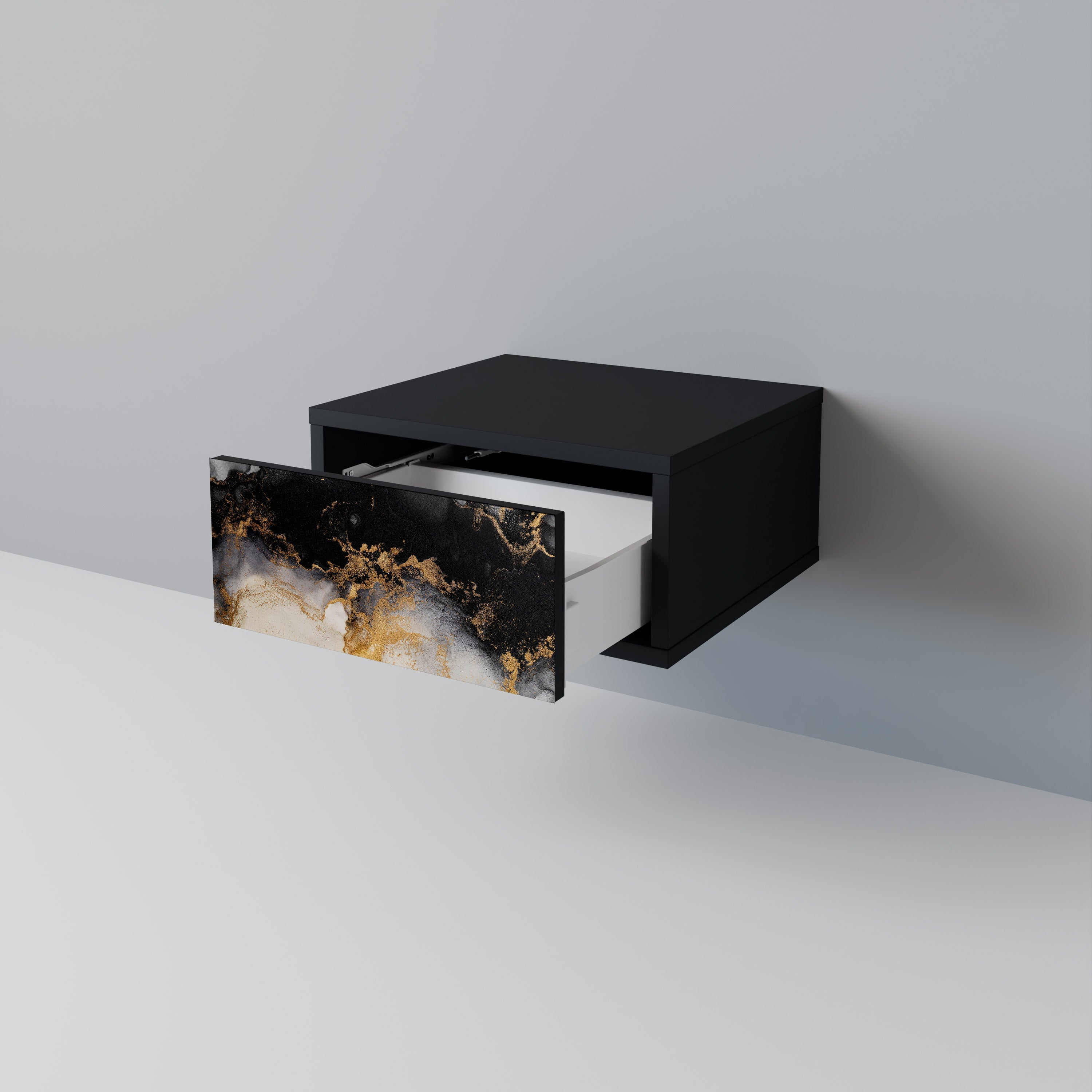 Table de chevet MARBLE OF TOMMORROW en finition noire