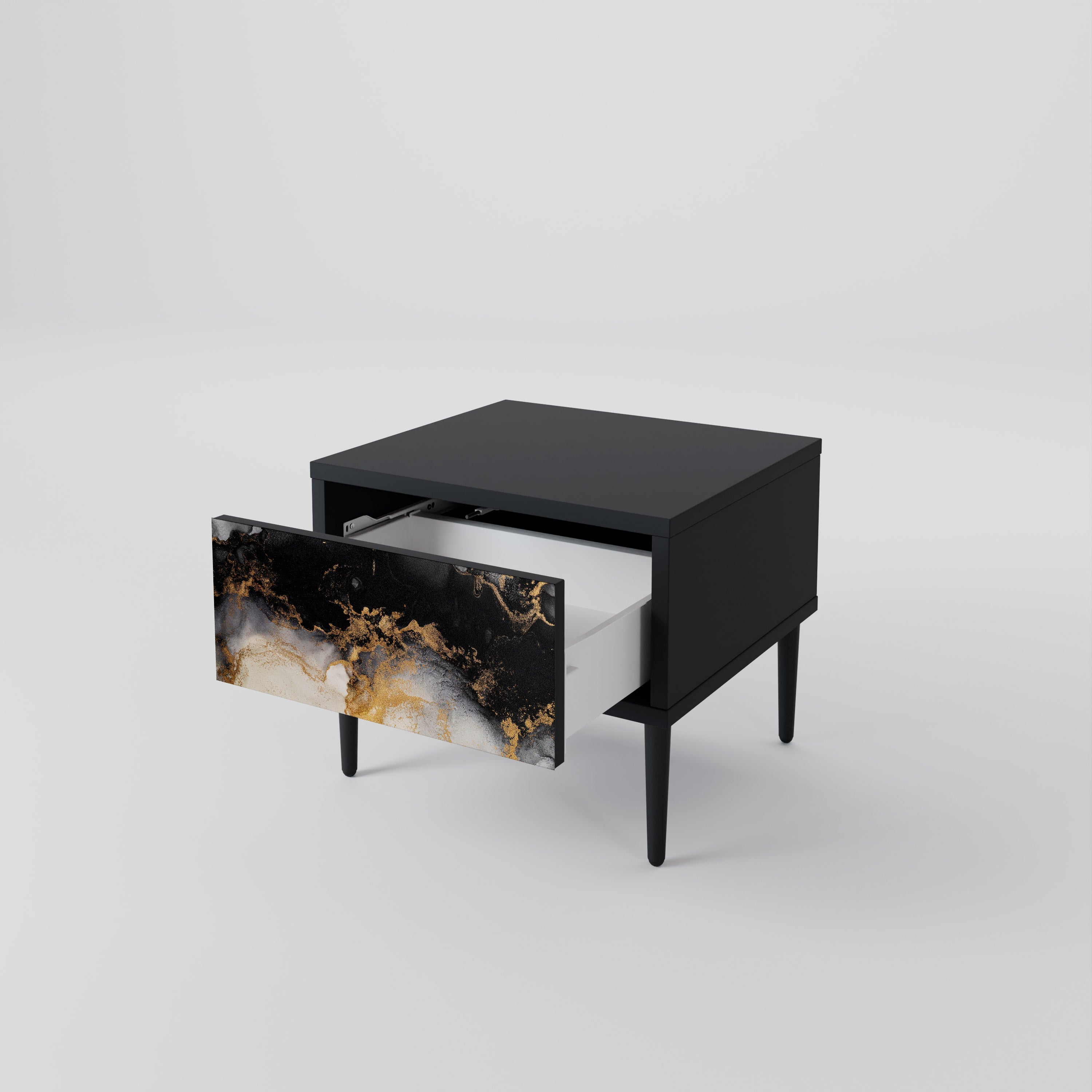 Table de chevet MARBLE OF TOMMORROW en finition noire