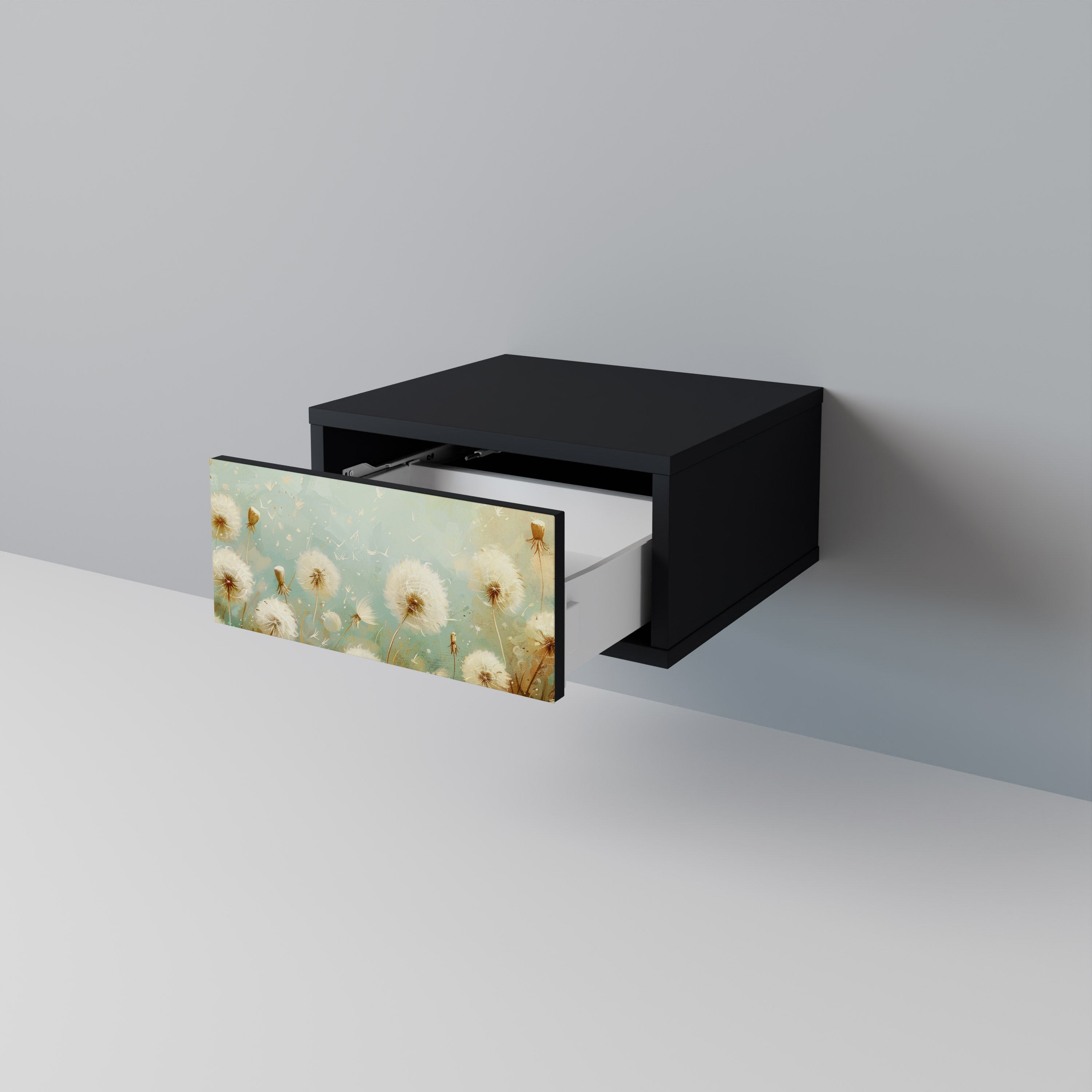 Table de chevet DREAMY MEADOW en finition noire