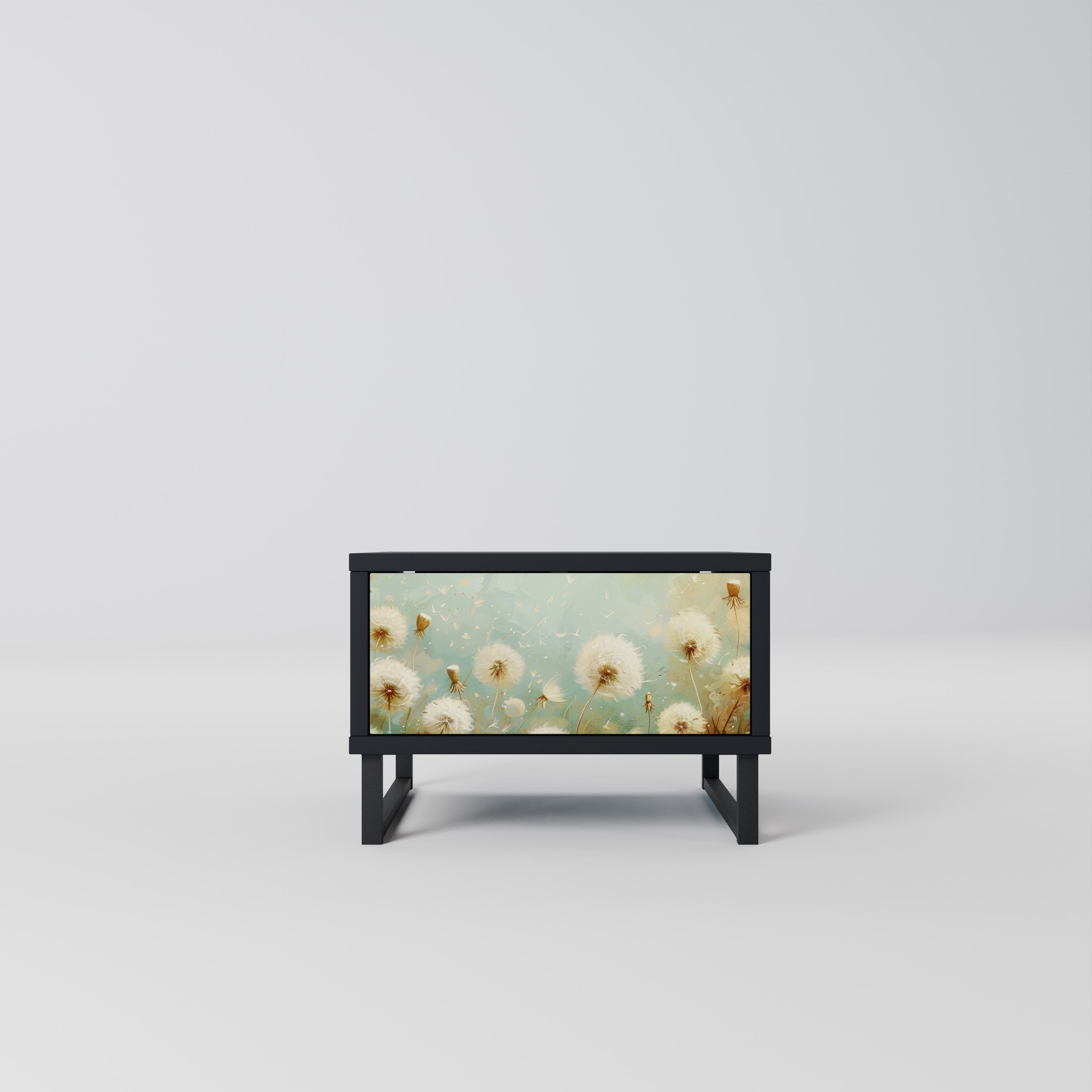 Table de chevet DREAMY MEADOW en finition noire