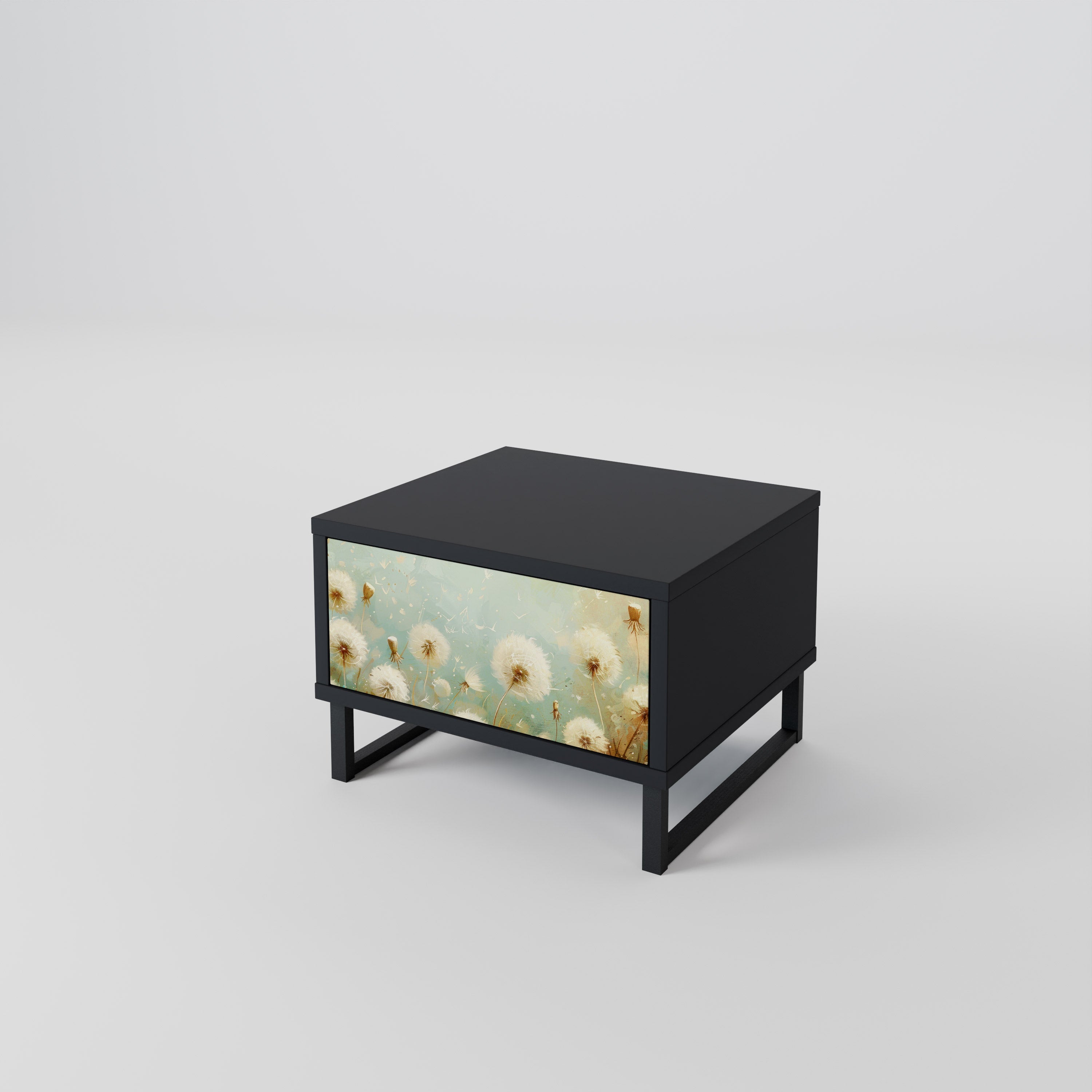 Table de chevet DREAMY MEADOW en finition noire