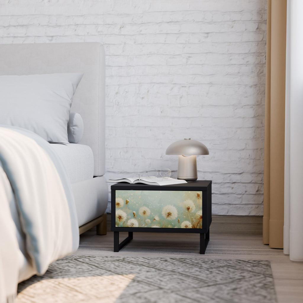 Table de chevet DREAMY MEADOW en finition noire