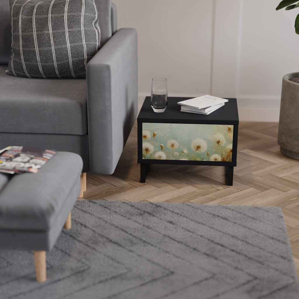 Table de chevet DREAMY MEADOW en finition noire