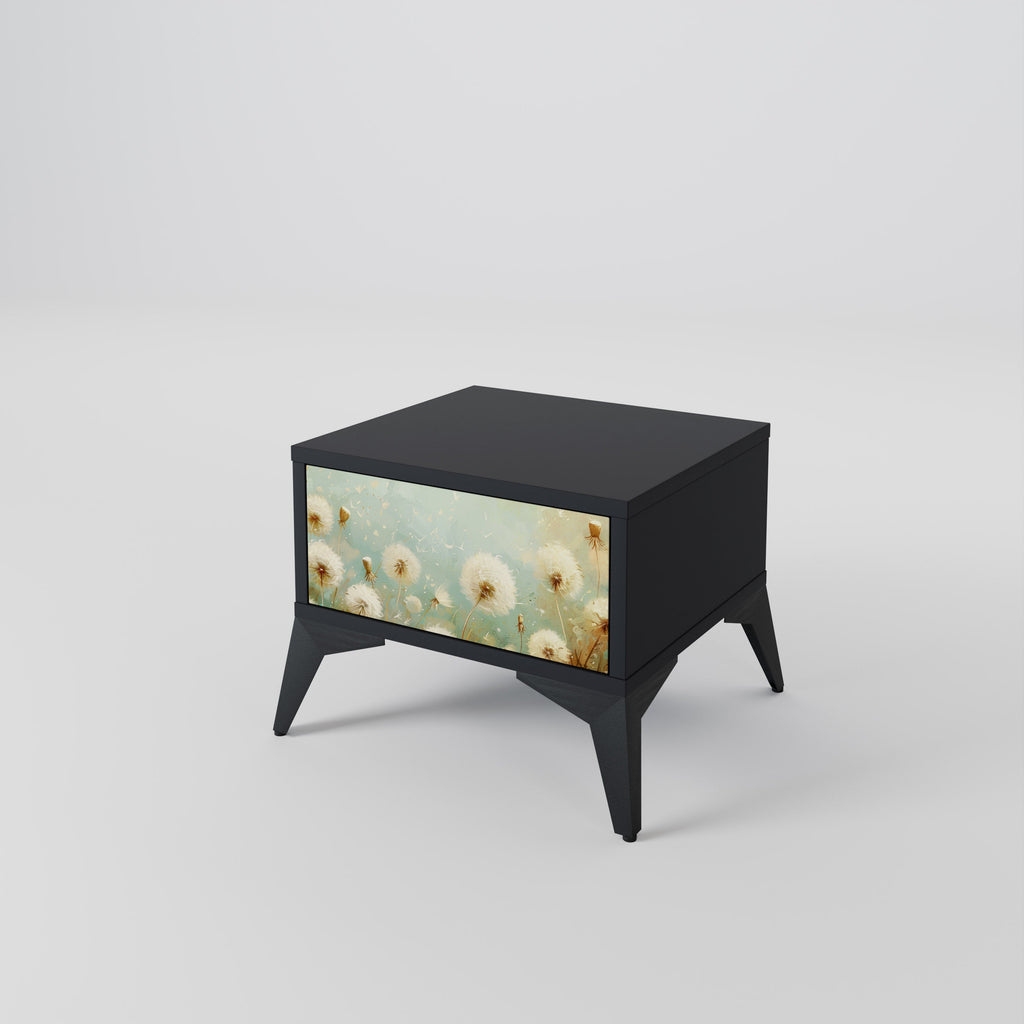 Table de chevet DREAMY MEADOW en finition noire