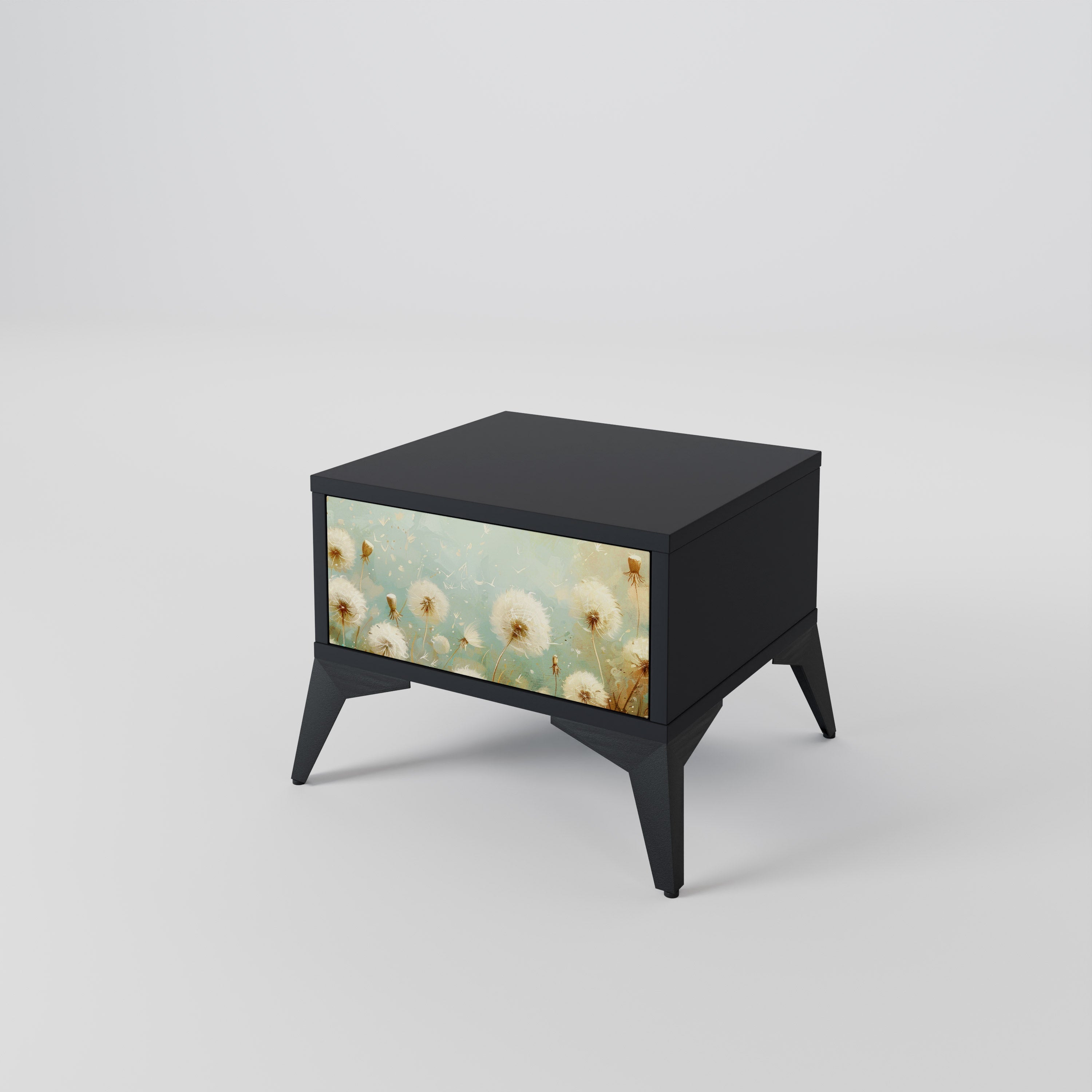 Table de chevet DREAMY MEADOW en finition noire