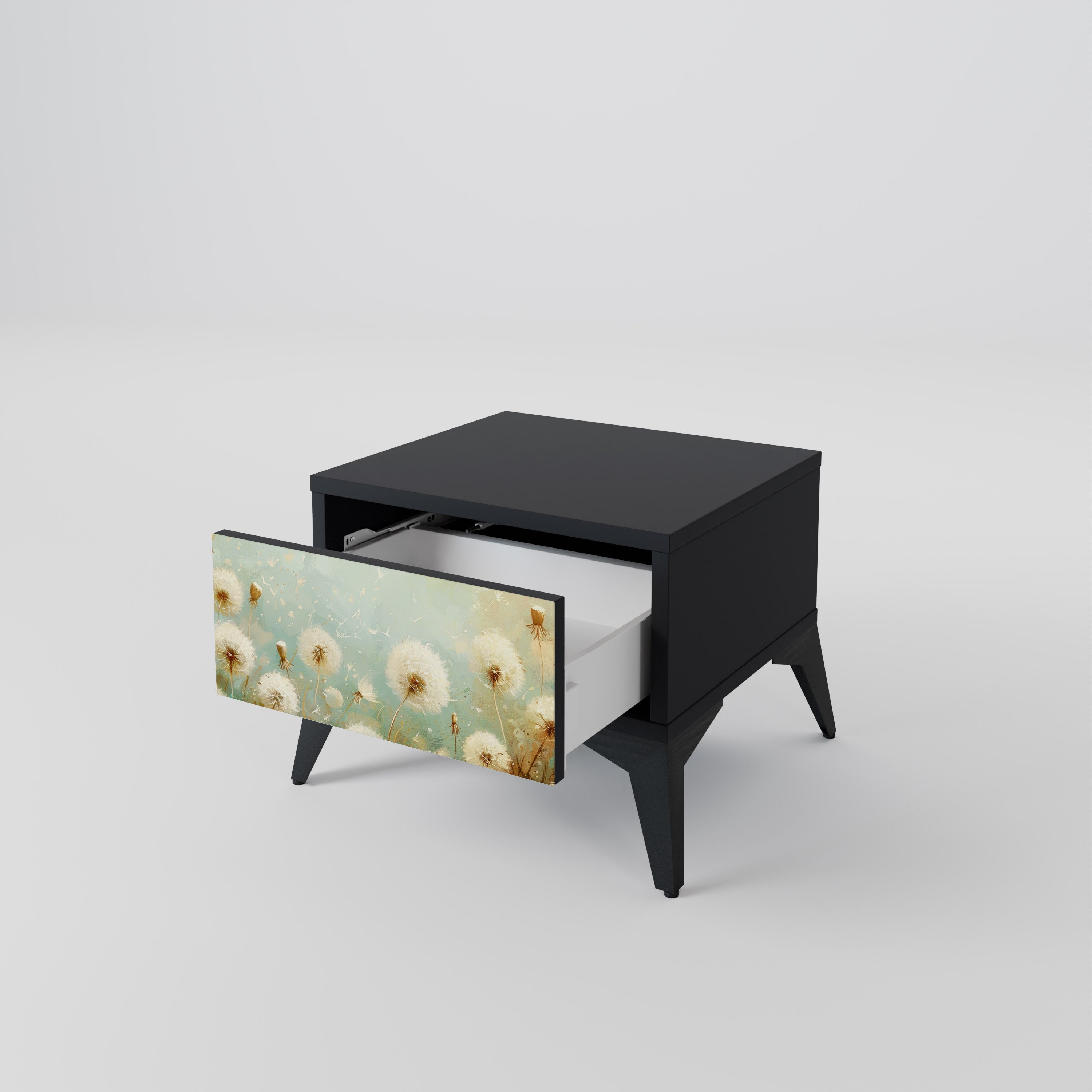 Table de chevet DREAMY MEADOW en finition noire