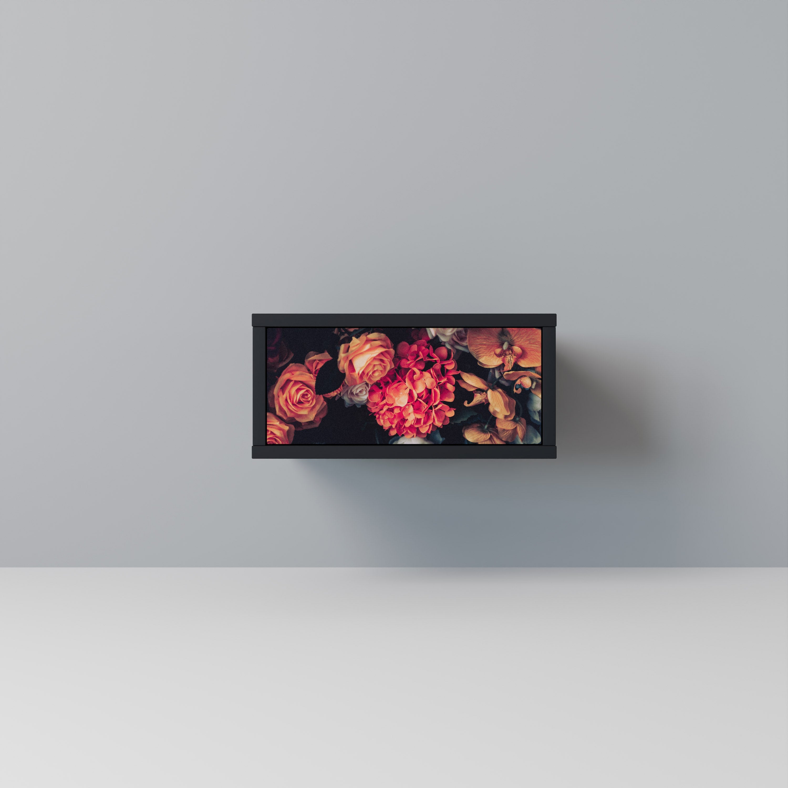 Table de chevet NEVERENDING BLOOM en finition noire