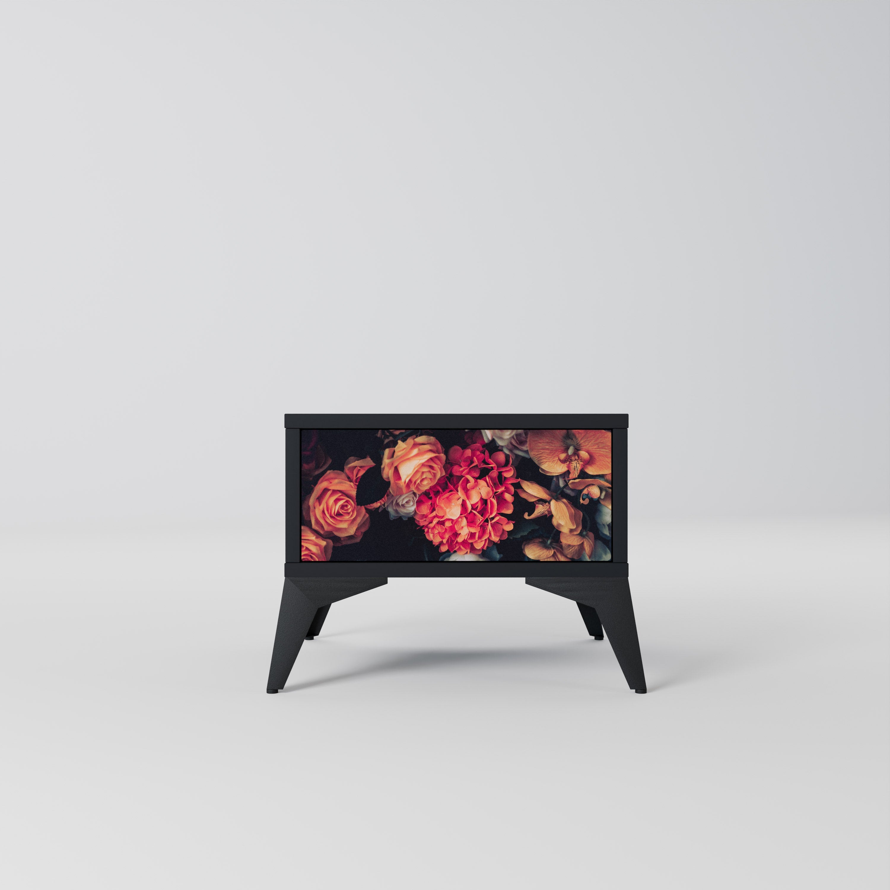 Table de chevet NEVERENDING BLOOM en finition noire