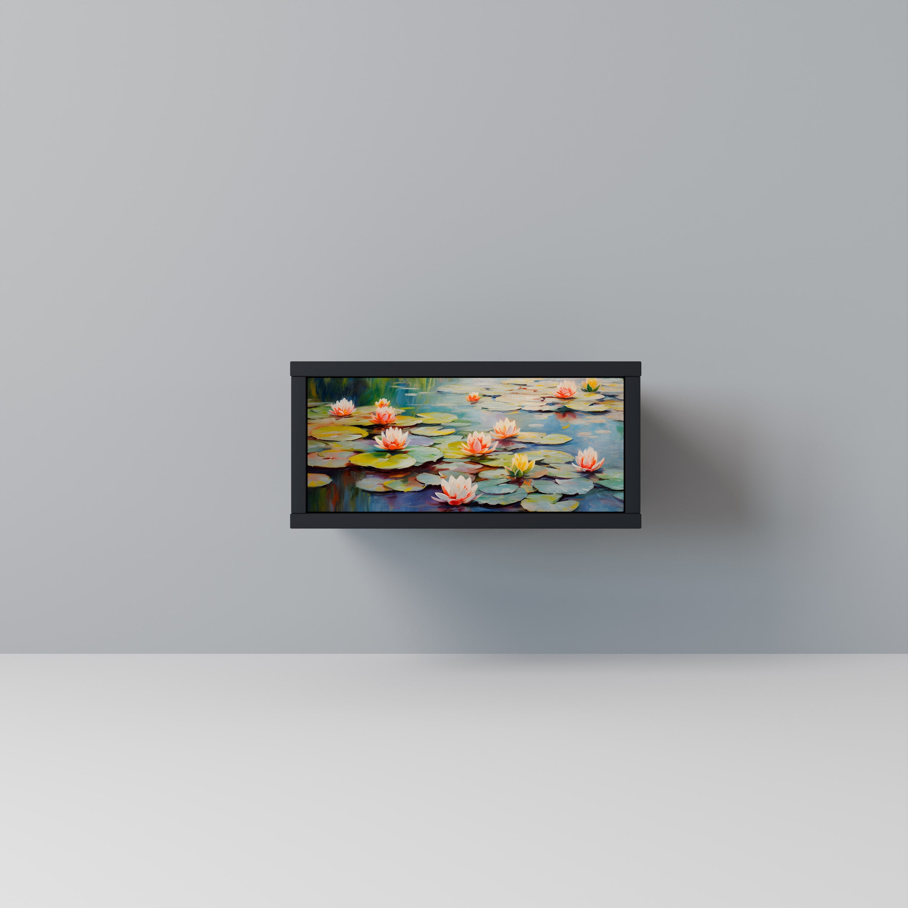 Table de chevet BLOOMING WATERS en finition noire