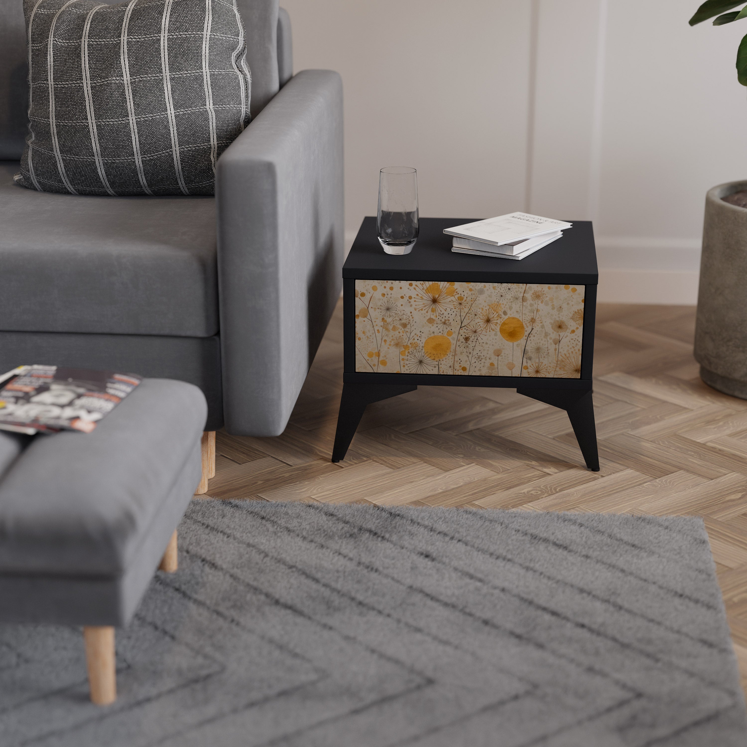 Table de chevet MORNING GLADE en finition noire