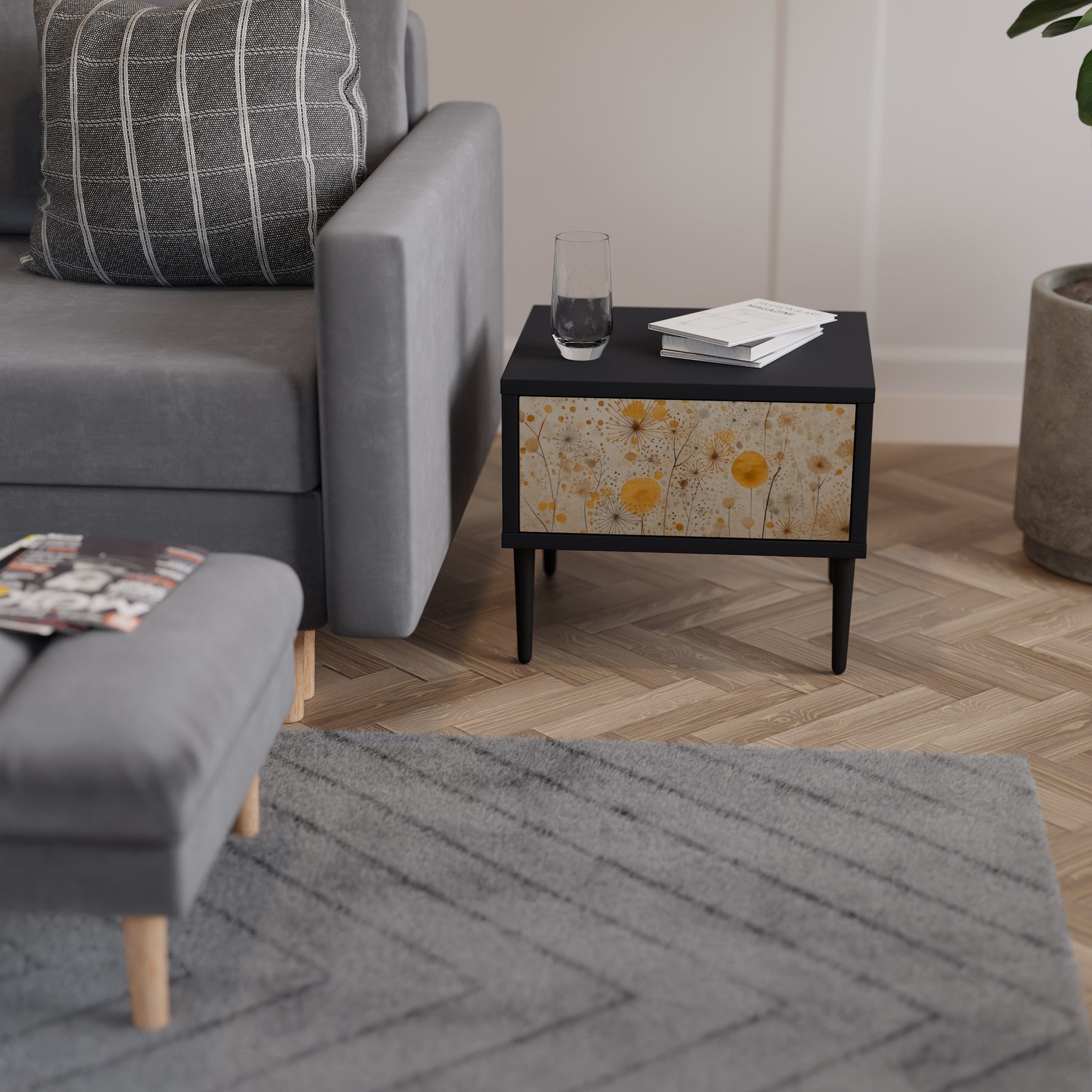 Table de chevet MORNING GLADE en finition noire