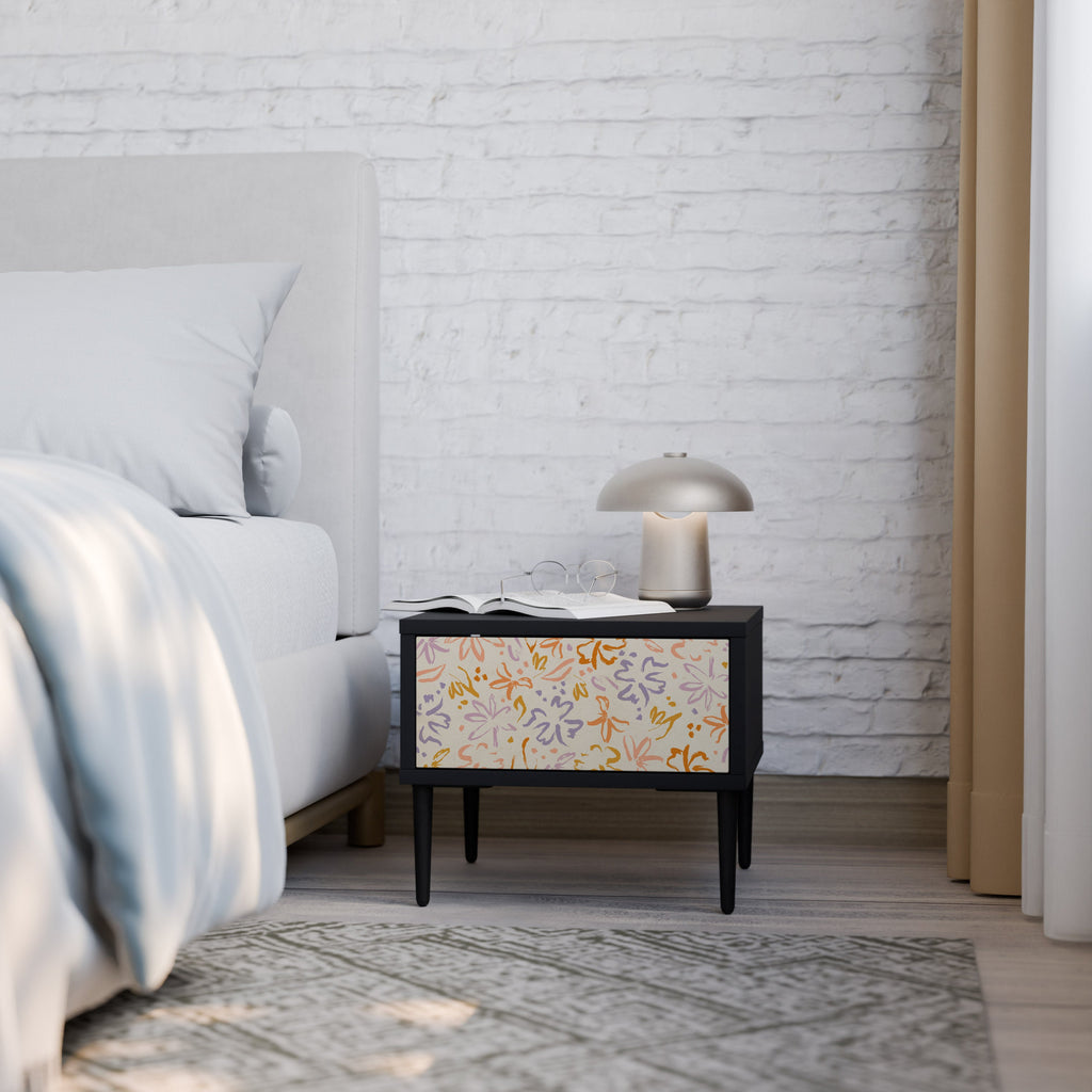 Table de chevet SPRING WHIMSY en finition noire