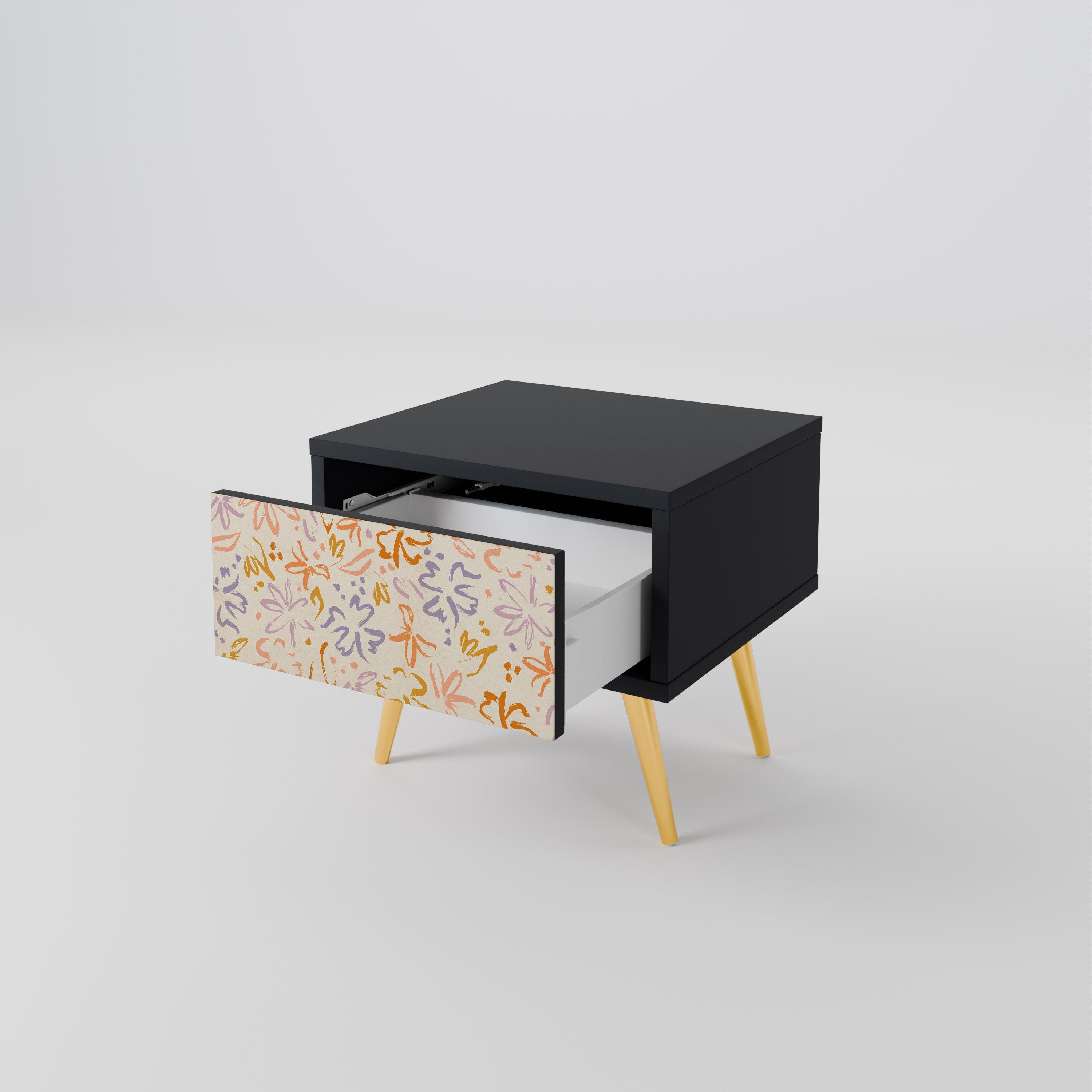 Table de chevet SPRING WHIMSY en finition noire