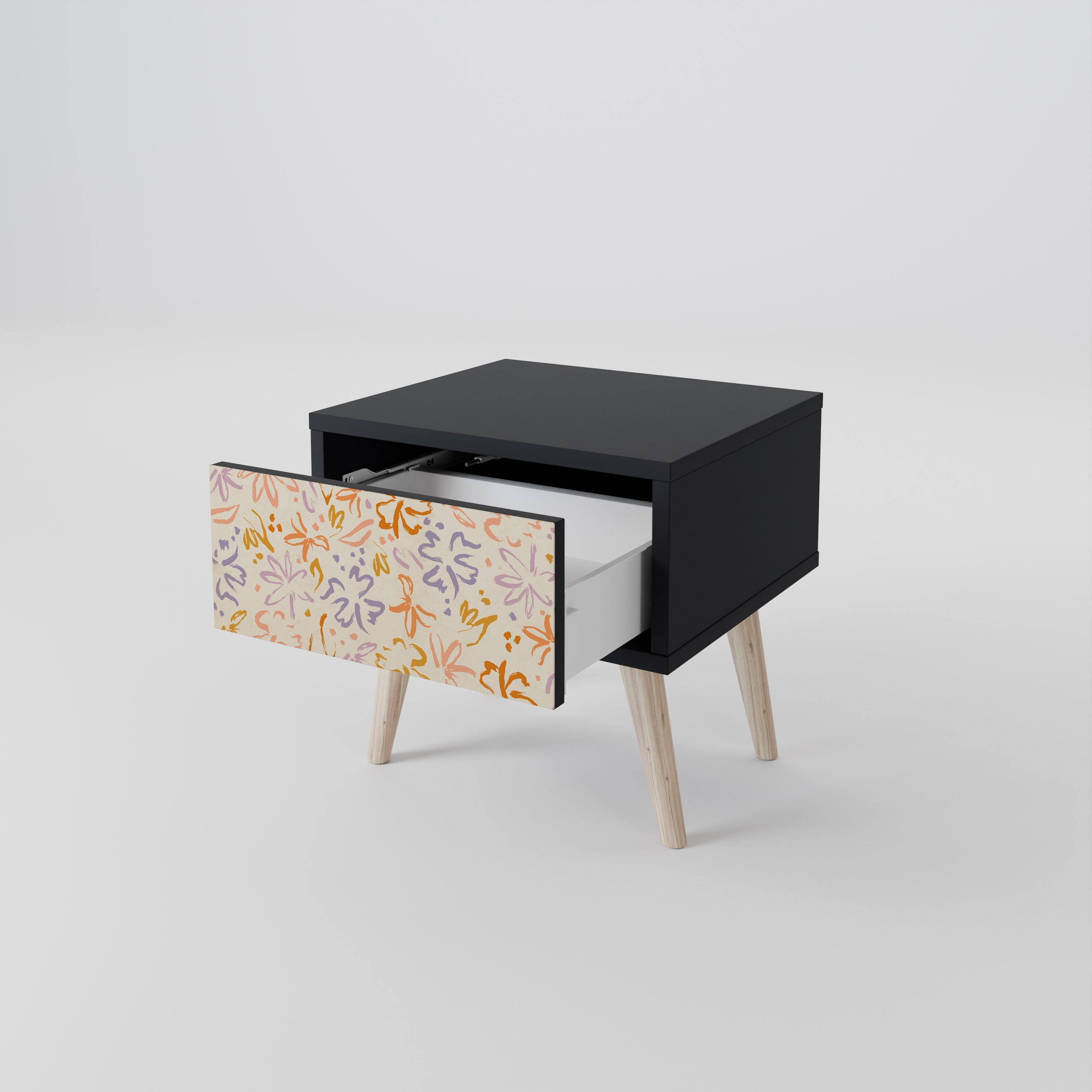 Table de chevet SPRING WHIMSY en finition noire