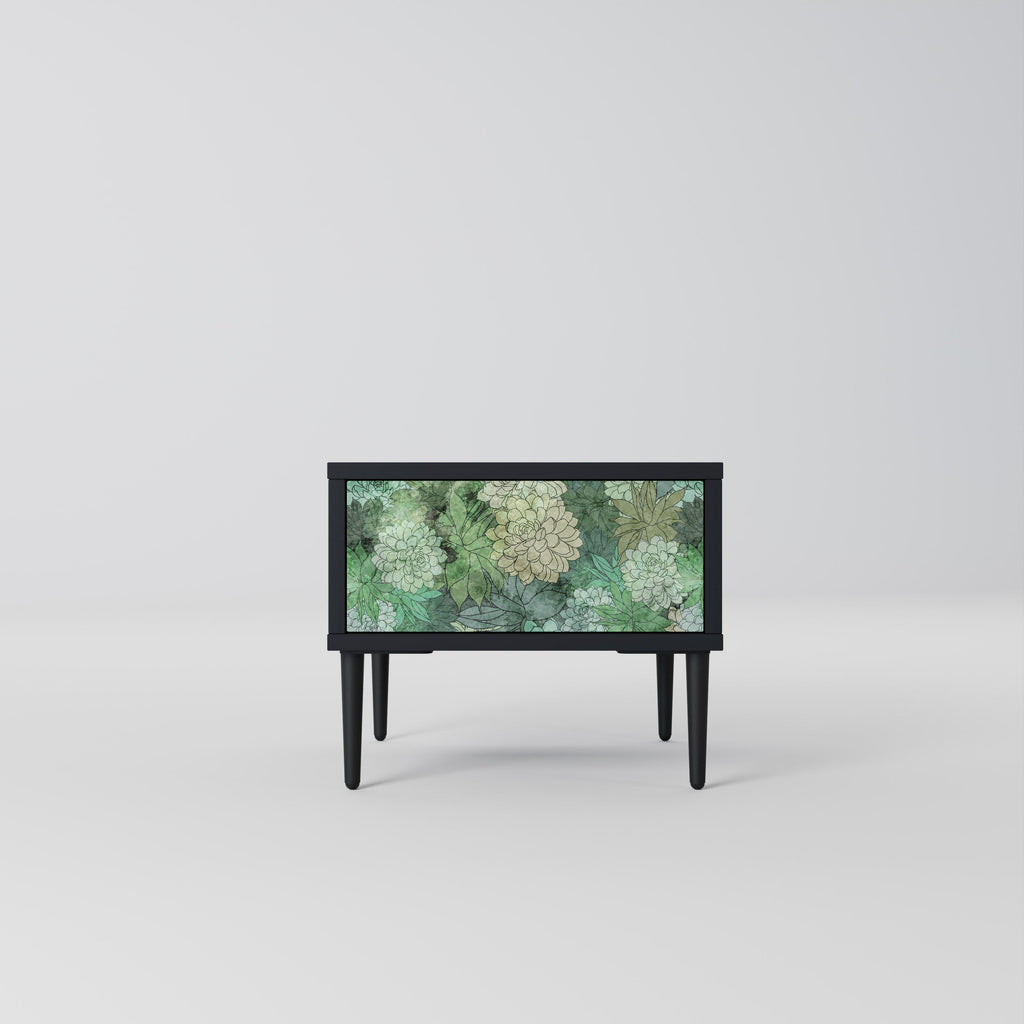 Table de chevet SUCCULENT CLUSTER en finition noire