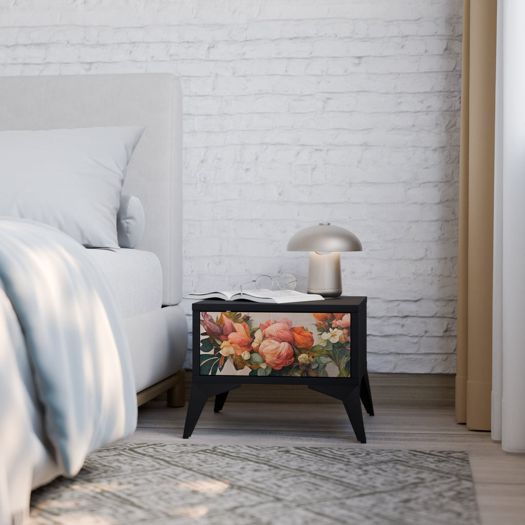 Table de chevet STYLISH BEAUTY en finition noire