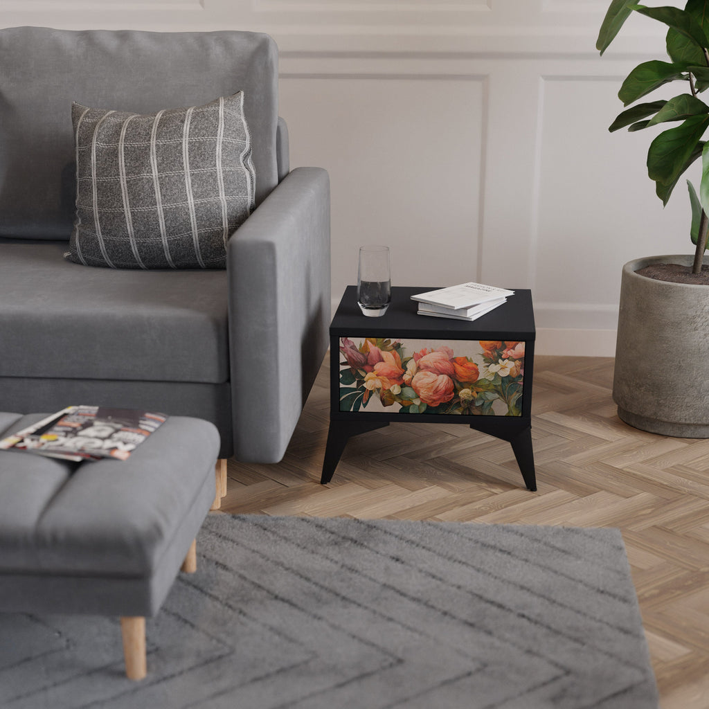 Table de chevet STYLISH BEAUTY en finition noire