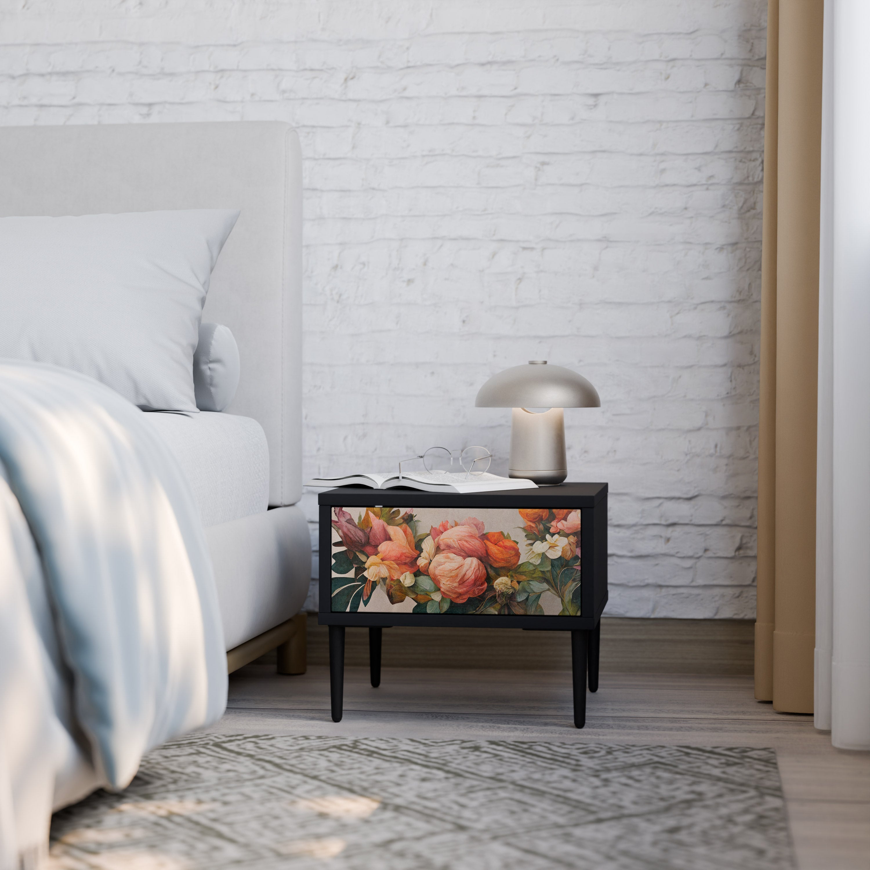 Table de chevet STYLISH BEAUTY en finition noire