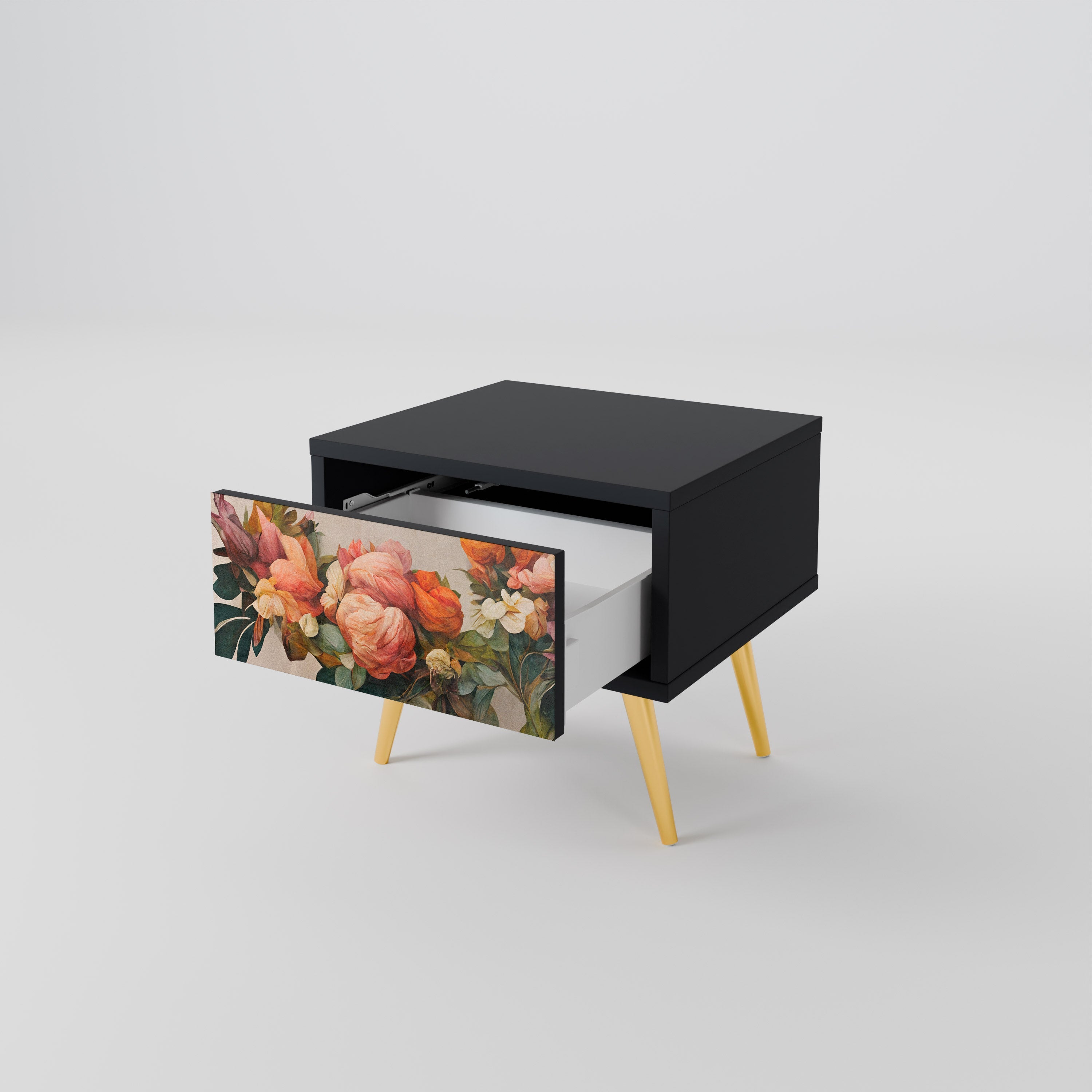 Table de chevet STYLISH BEAUTY en finition noire