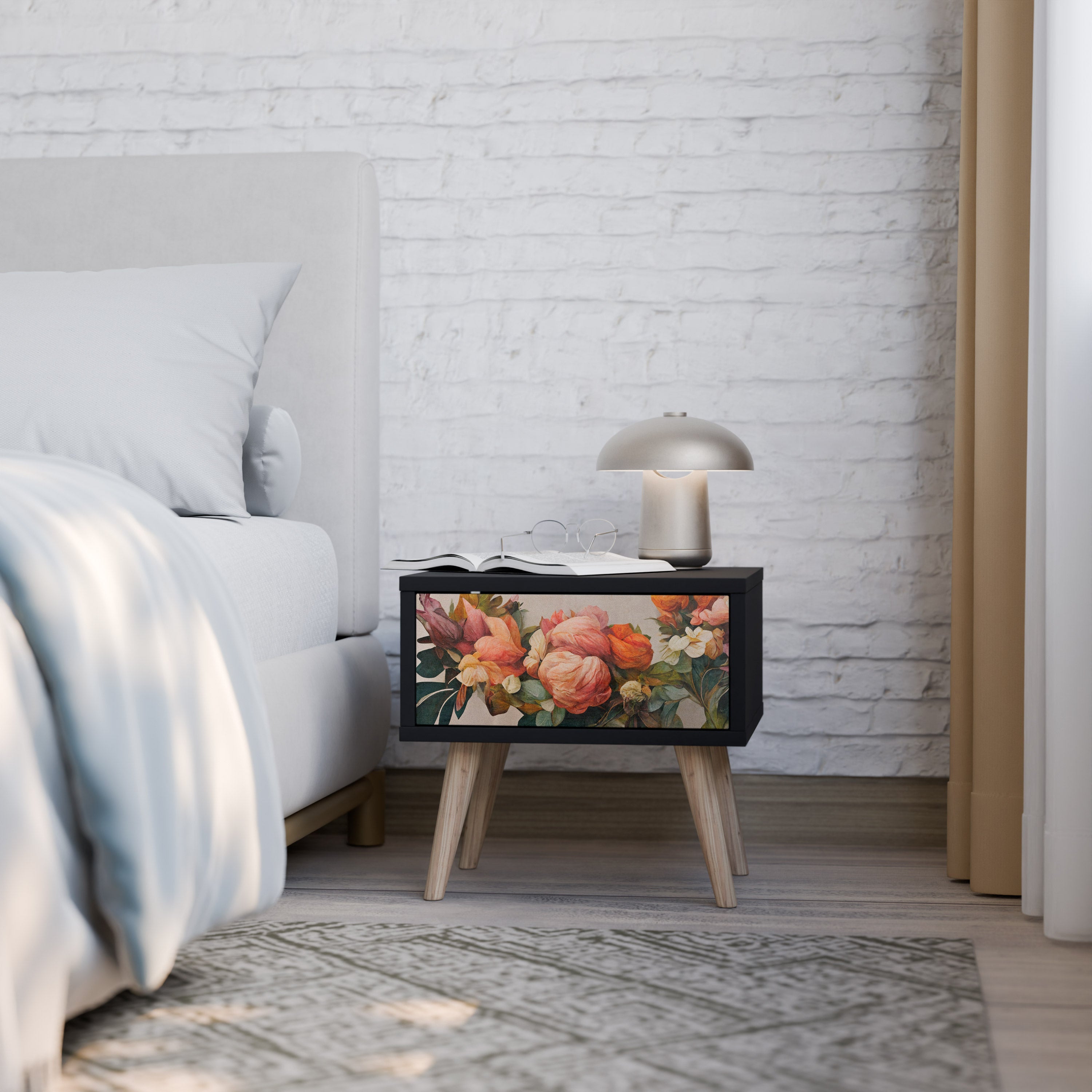 Table de chevet STYLISH BEAUTY en finition noire