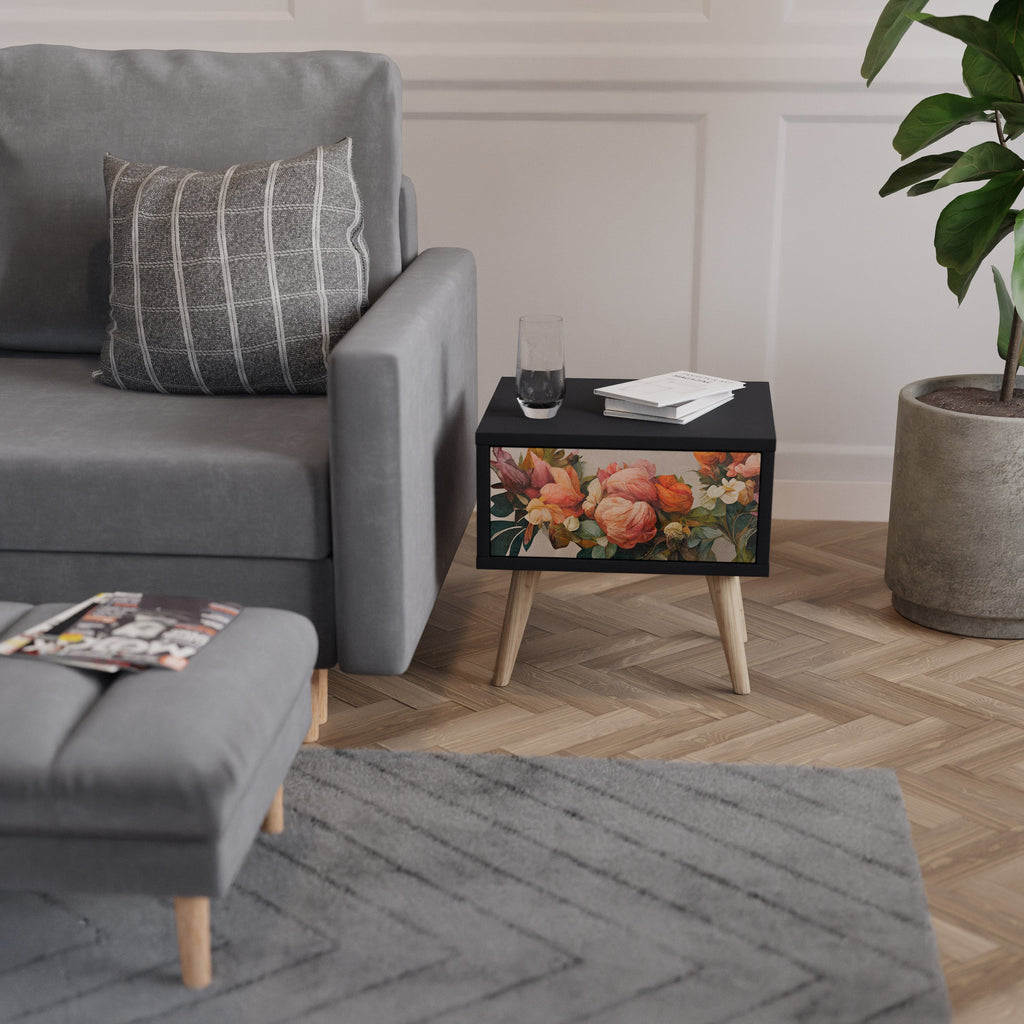 Table de chevet STYLISH BEAUTY en finition noire