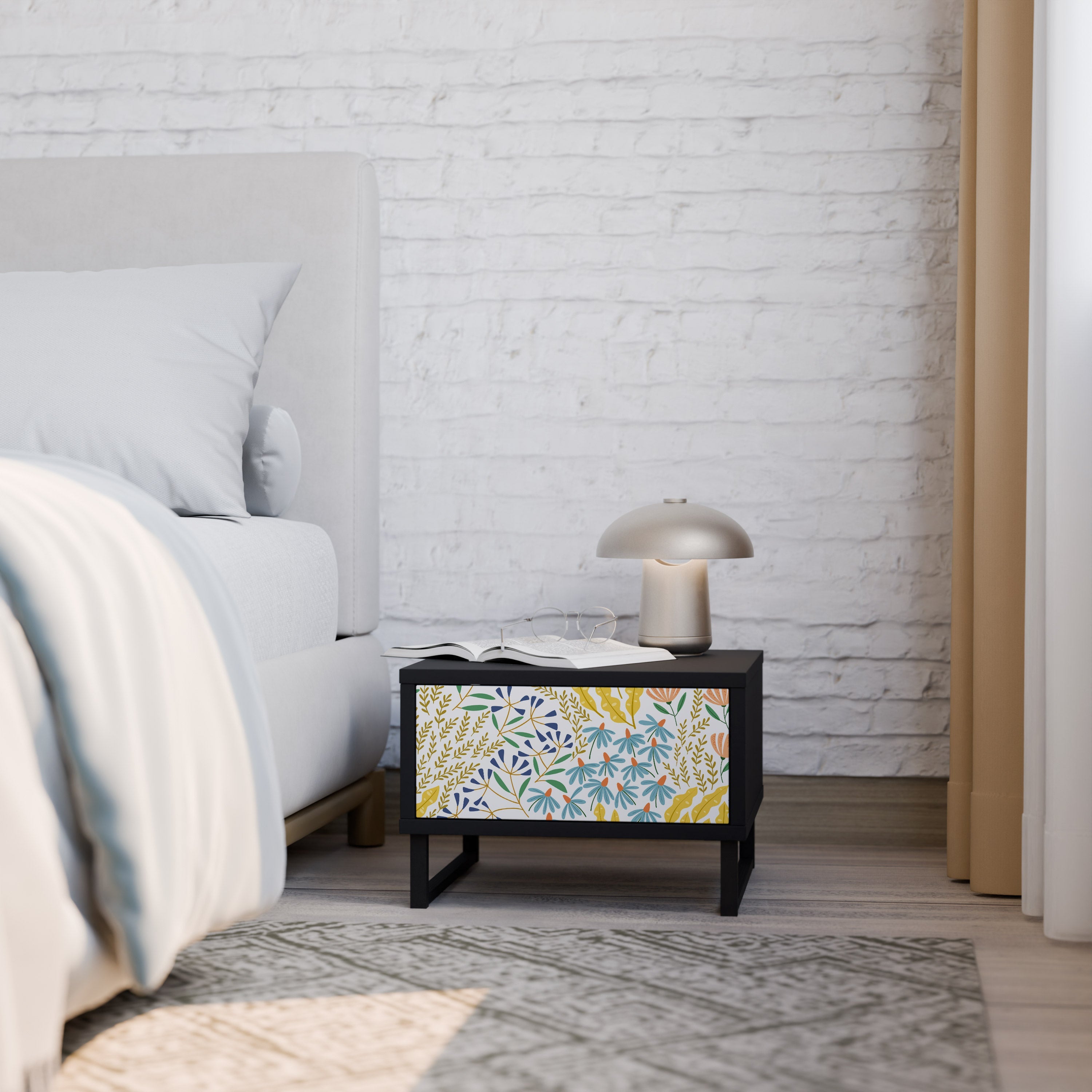 Table de chevet HELLO SPRING en finition noire