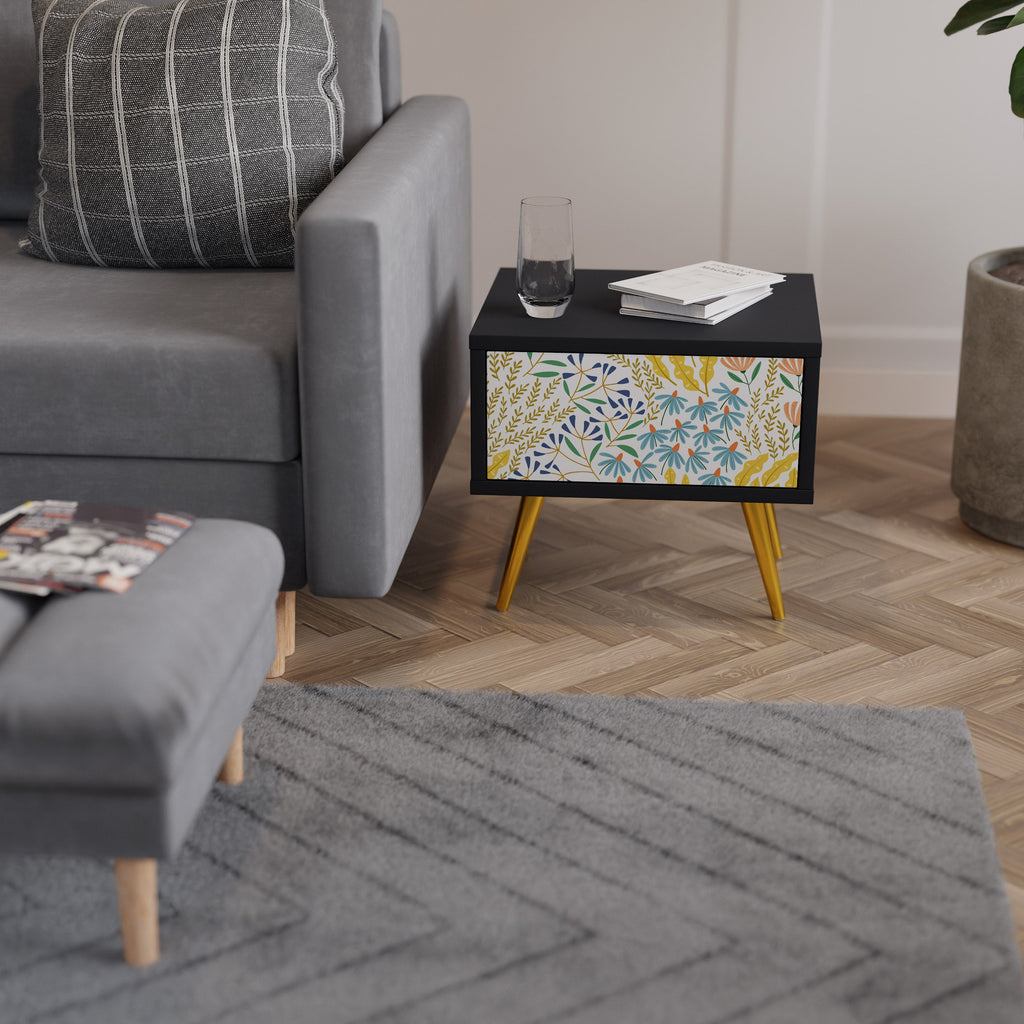 Table de chevet HELLO SPRING en finition noire