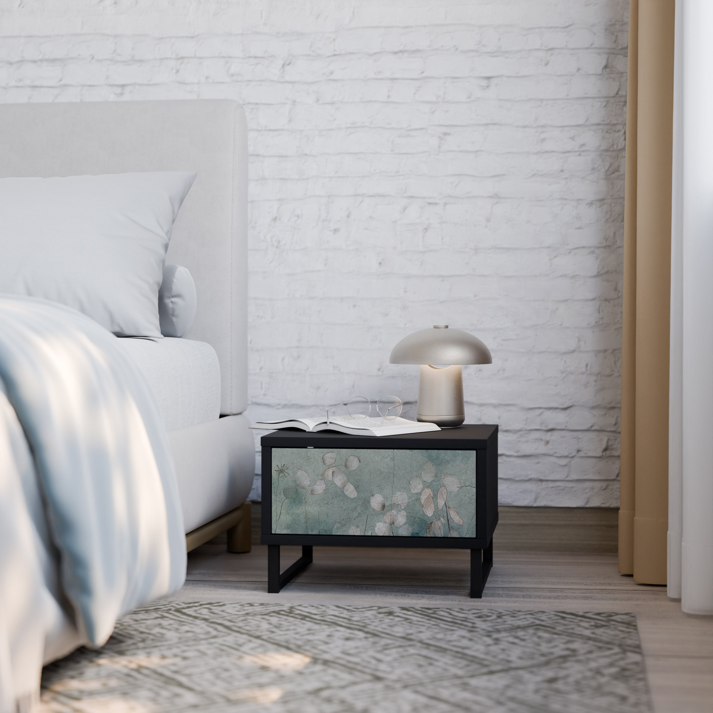 Table de chevet NIGHT LADY en finition noire