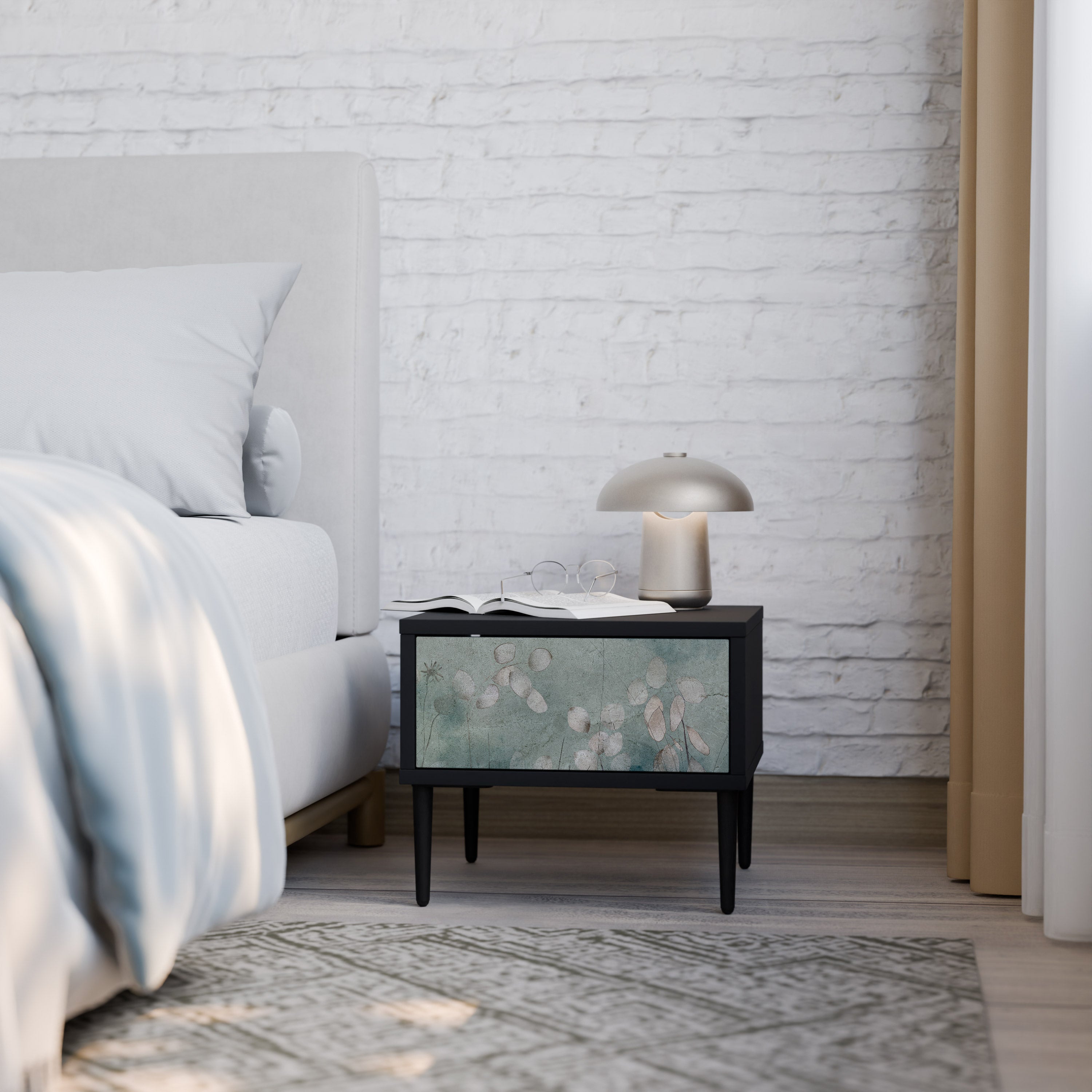 Table de chevet NIGHT LADY en finition noire